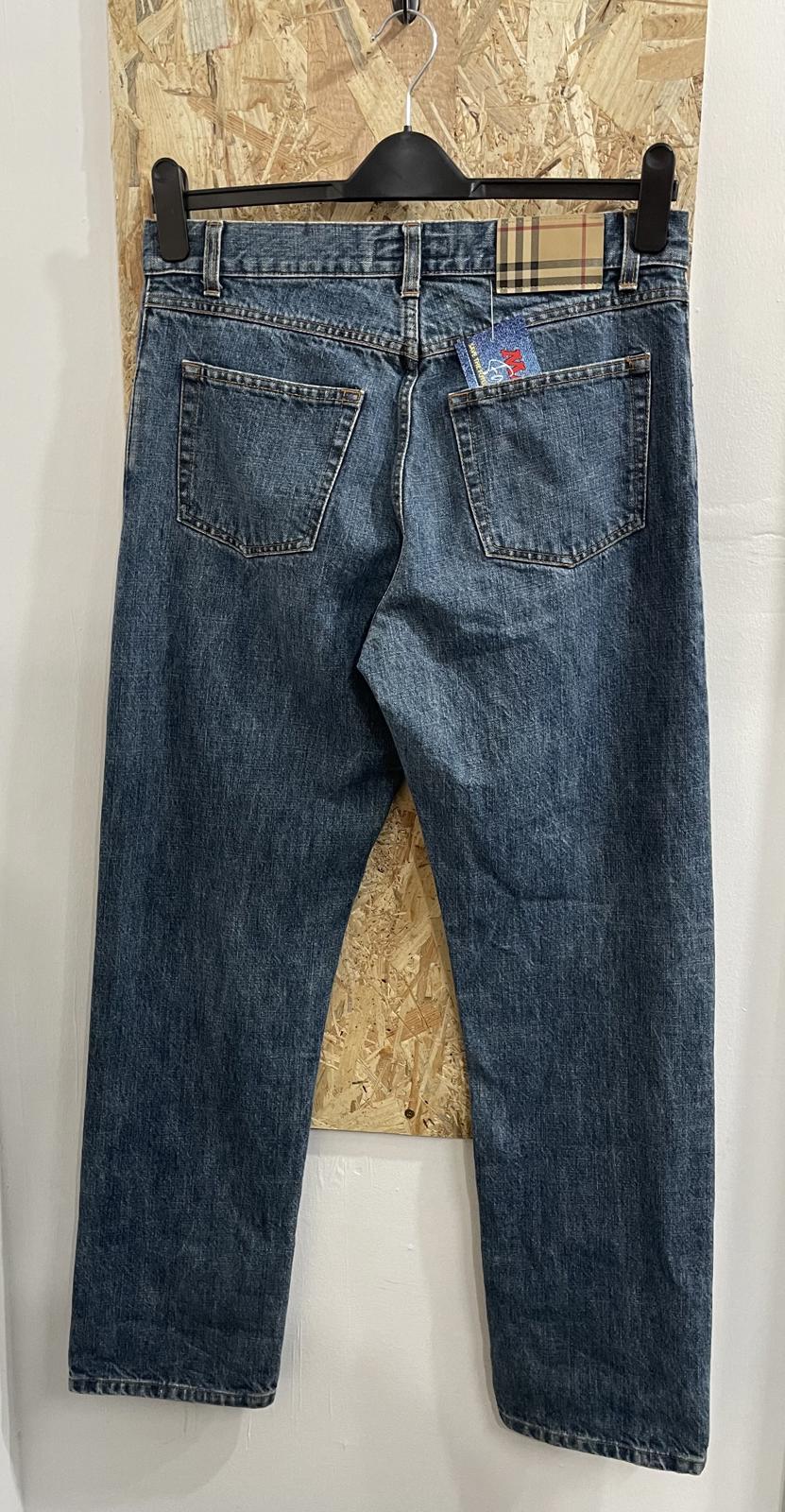 Burberry London Blue Jeans W32 L33 Mid Blue Denim Button Fly Made In Italy