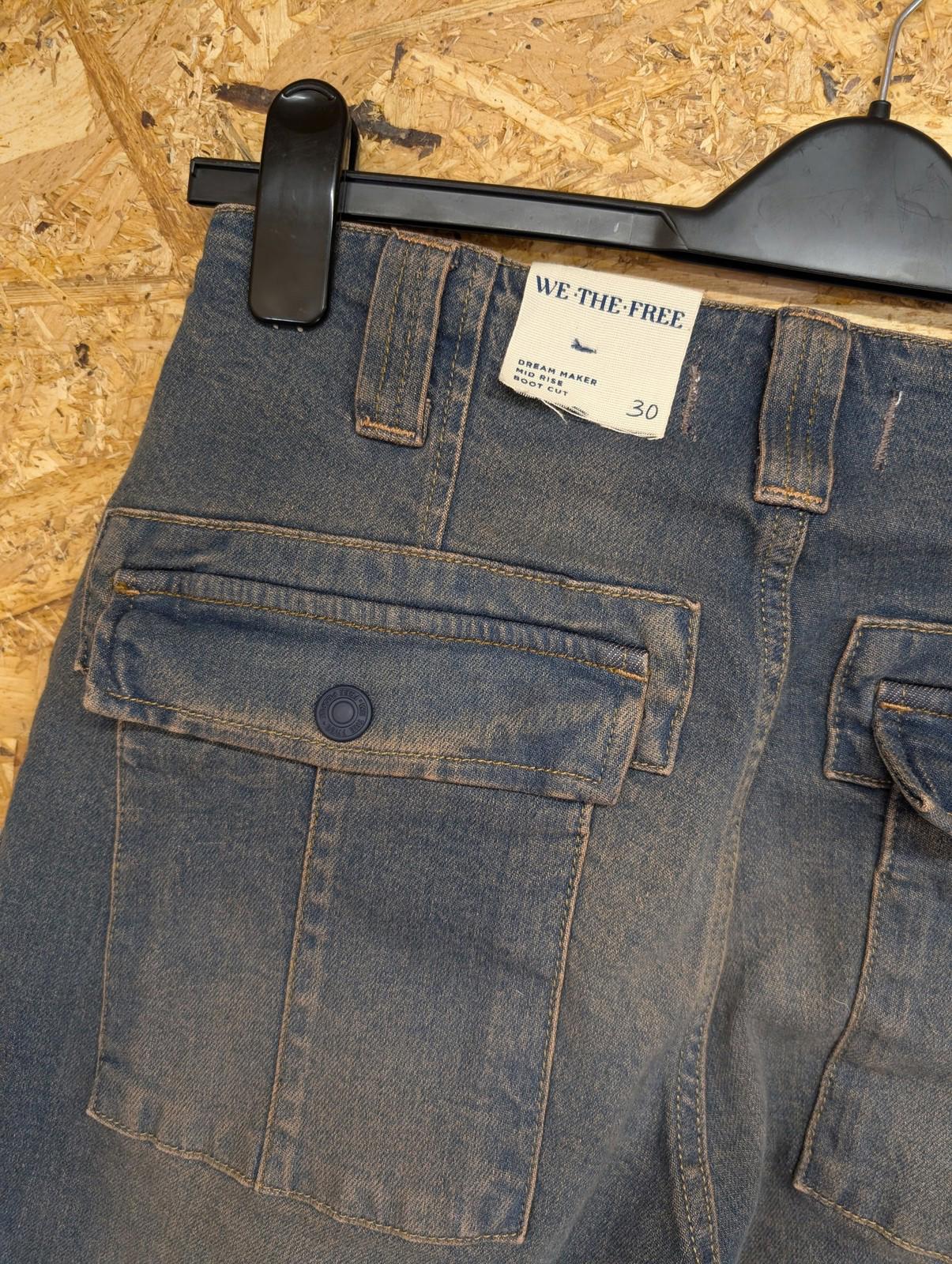 We The Free People Jeans Women W30 L34 Dream Maker Bootcut Denim Blue Cargo Bush