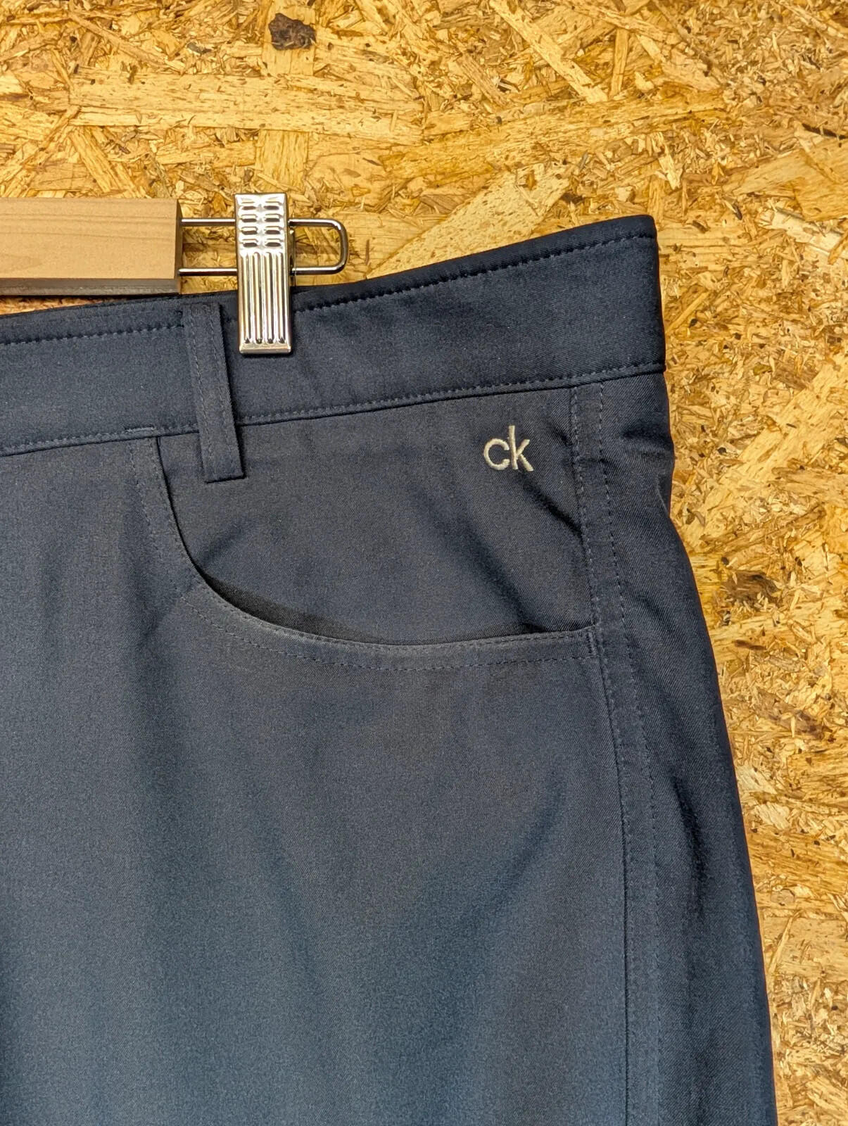 Calvin Klein Golf Shorts Mens W38 Navy Blue Stretch Zip Fly Pockets Belt Loops