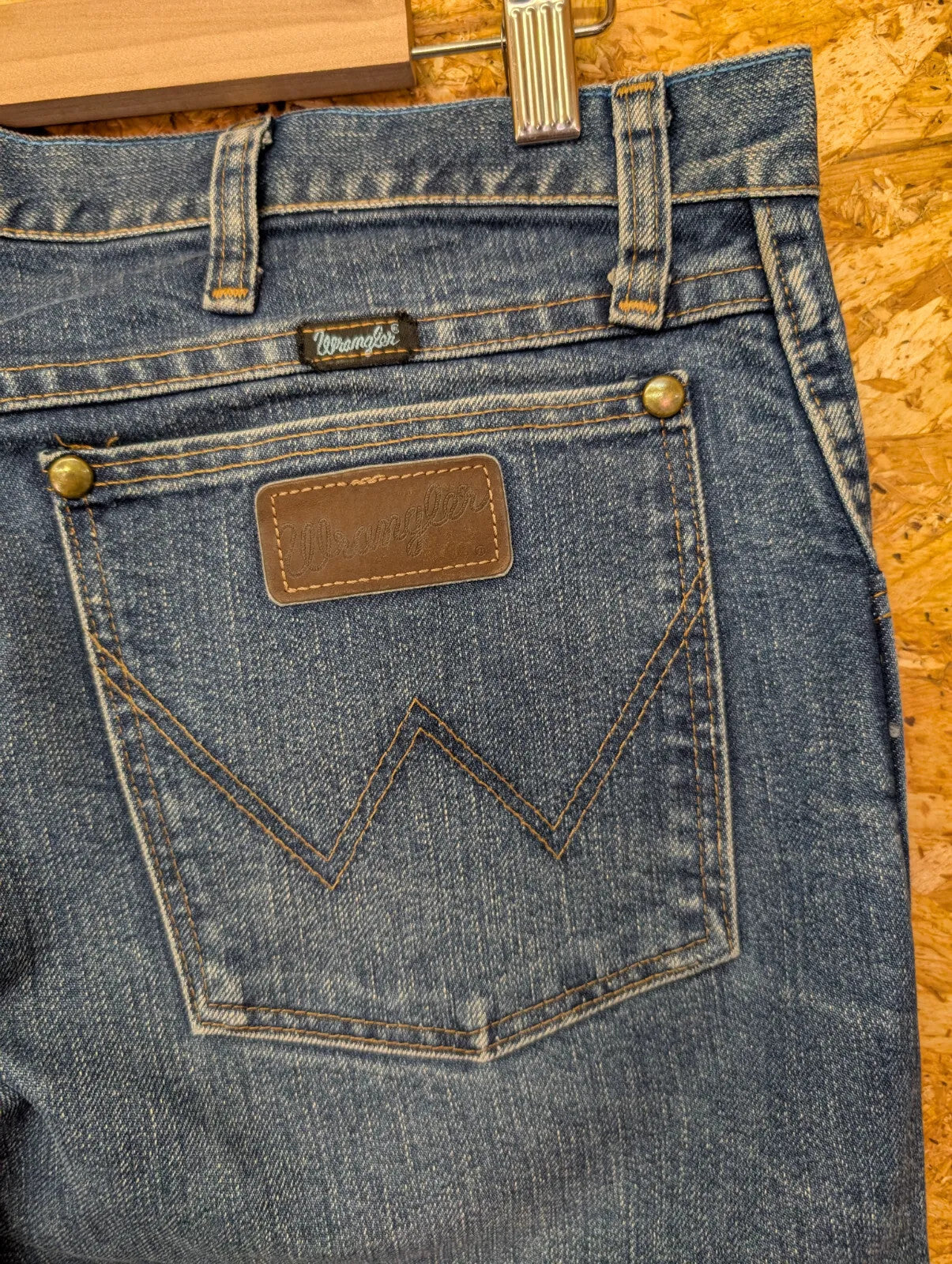 Wrangler 47 Cool Vantage Jeans W36 L38 Mid Blue Wash Denim Straight Zip Vintage