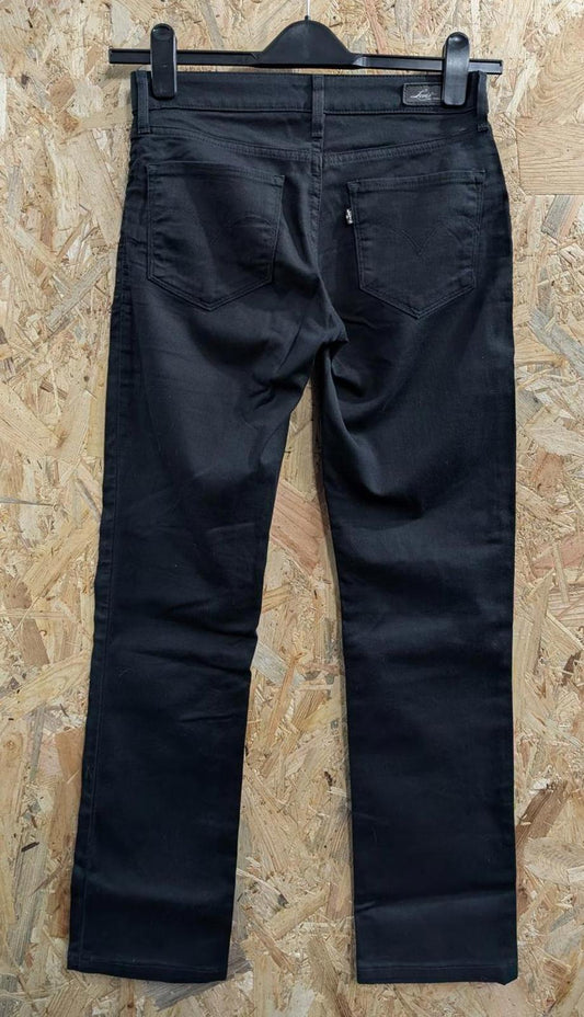 Levis Bold Curve Low Waist Jeans W28 L31 Women Black Slim Straight Leg Zip Fly