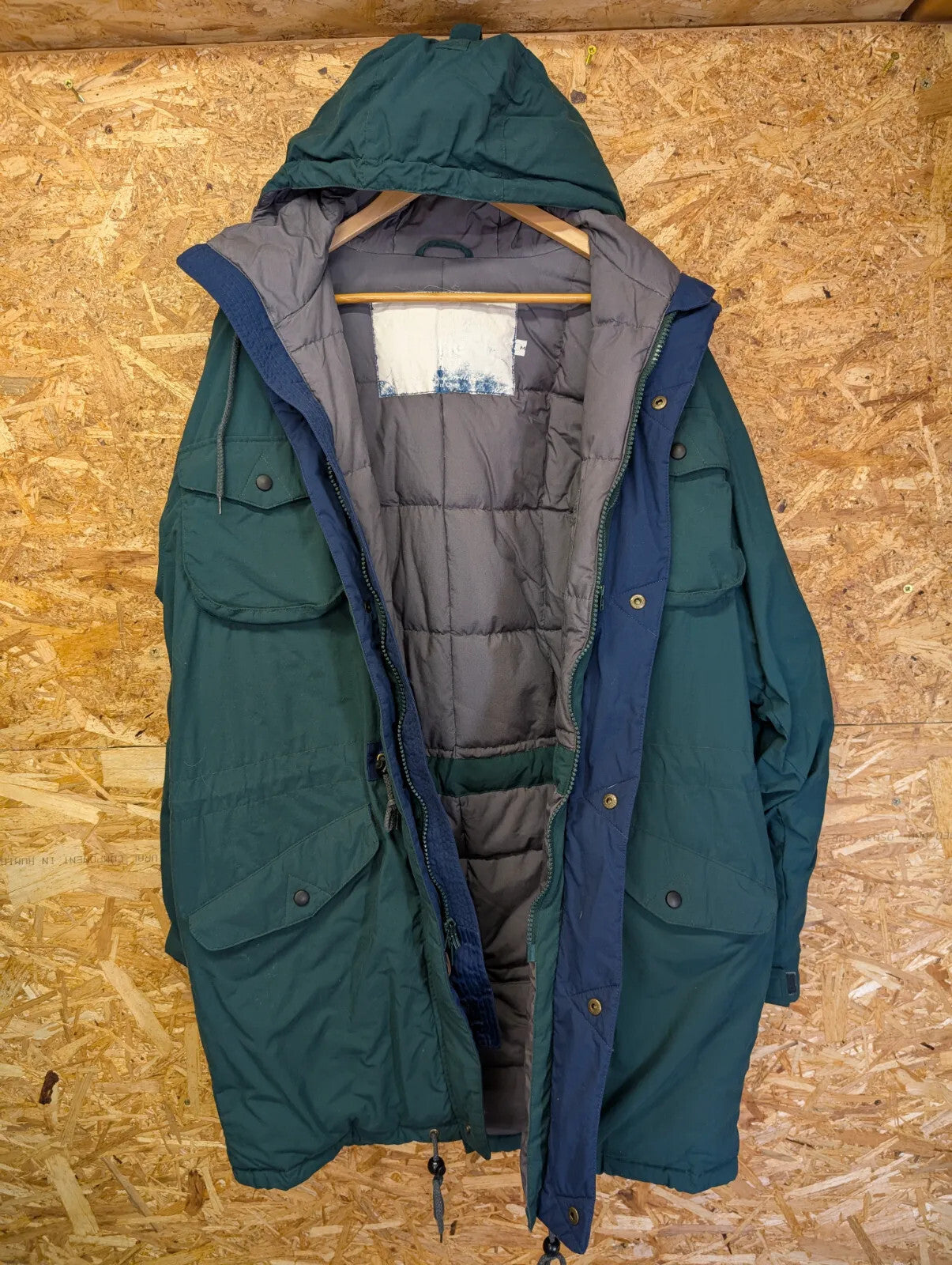 Penfield Hooded Fishtail Parka Mens Medium Teal Puffer Feather Down Vintage 90s