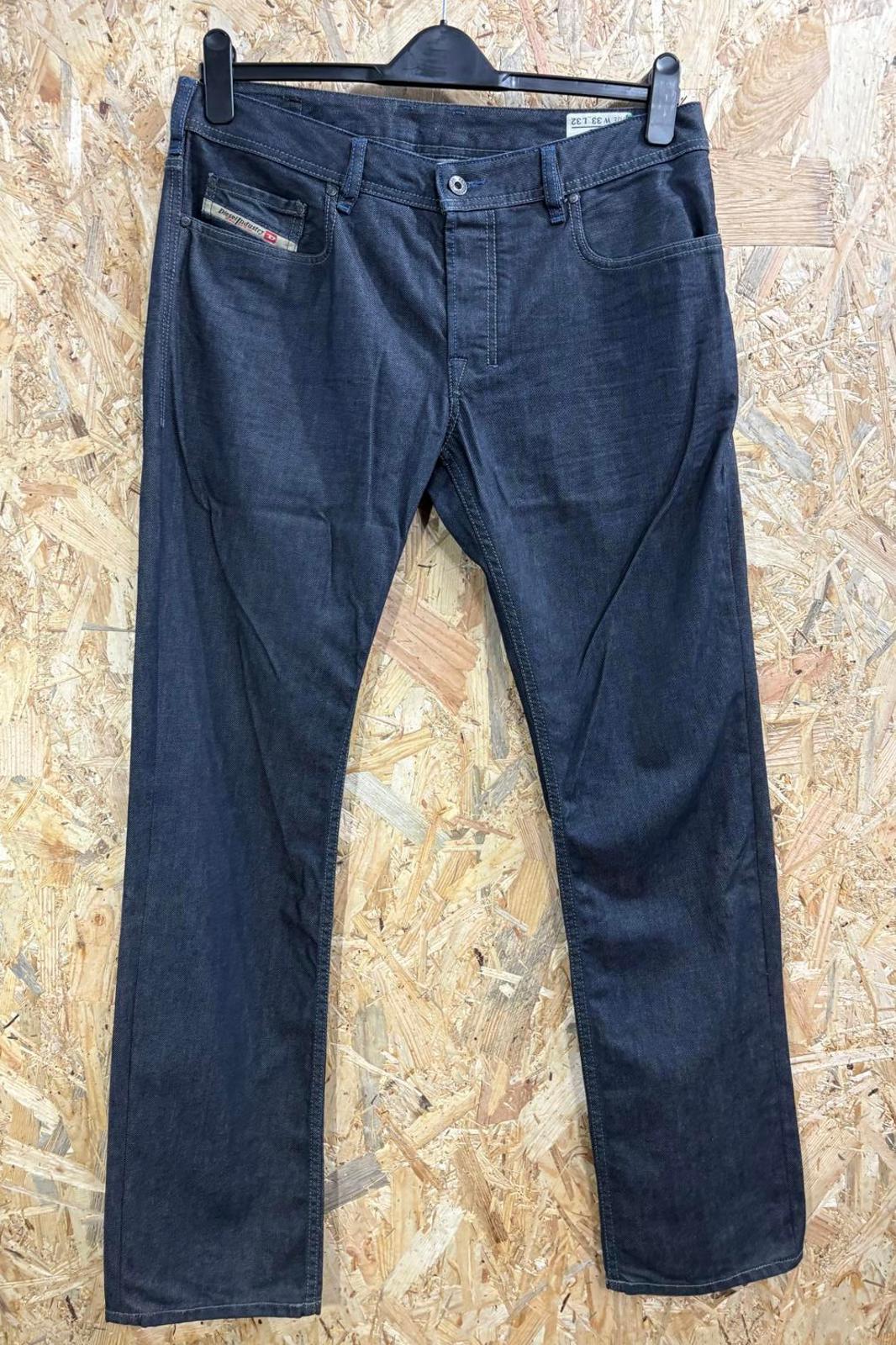 Diesel Zatiny Jeans W33 L32 Men Rigid Denim Dark Blue Straight 00088z Button Fly