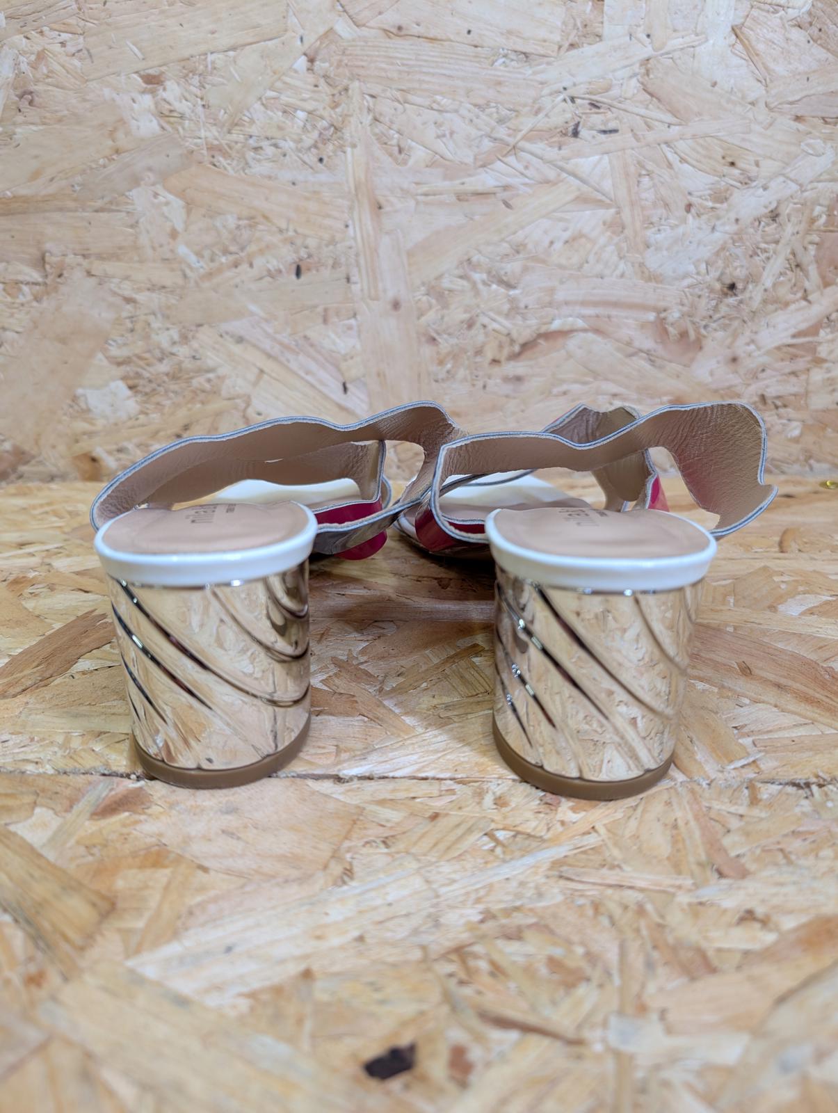 Nila & Nila Made In Italy Chunky Heel Shoes Leather Uppers 7.5 UK 41 EU £185