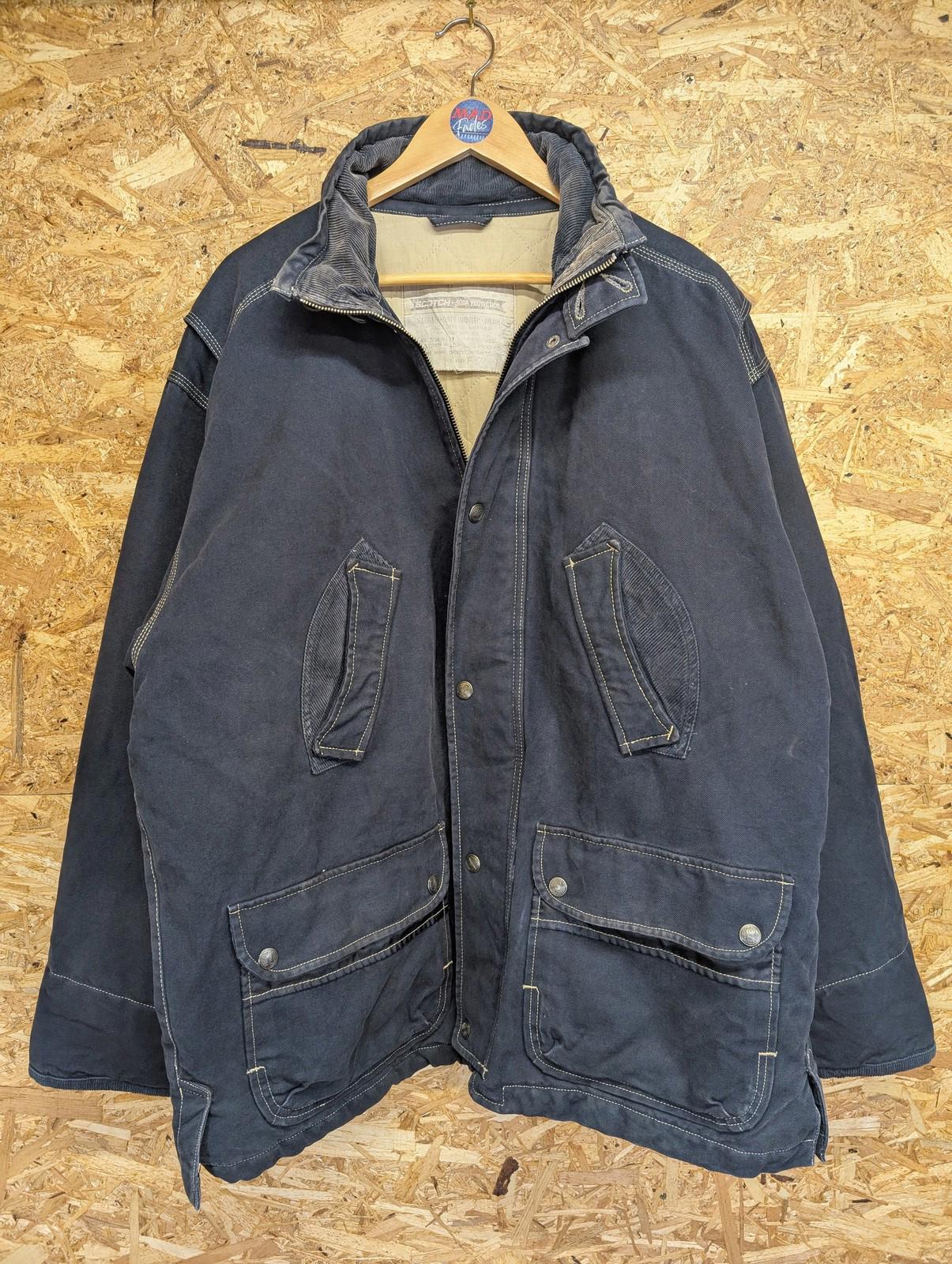 Scotch & Soda Canvas Chore Jacket L-XL Men Padded Heavyweight Navy Vintage 90s
