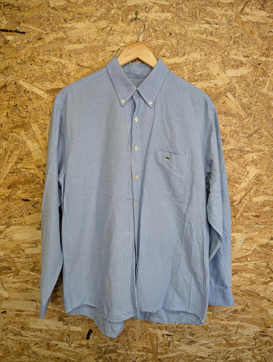 Lacoste Shirt Large Vintage Y2K Long Sleeve Blue Cotton