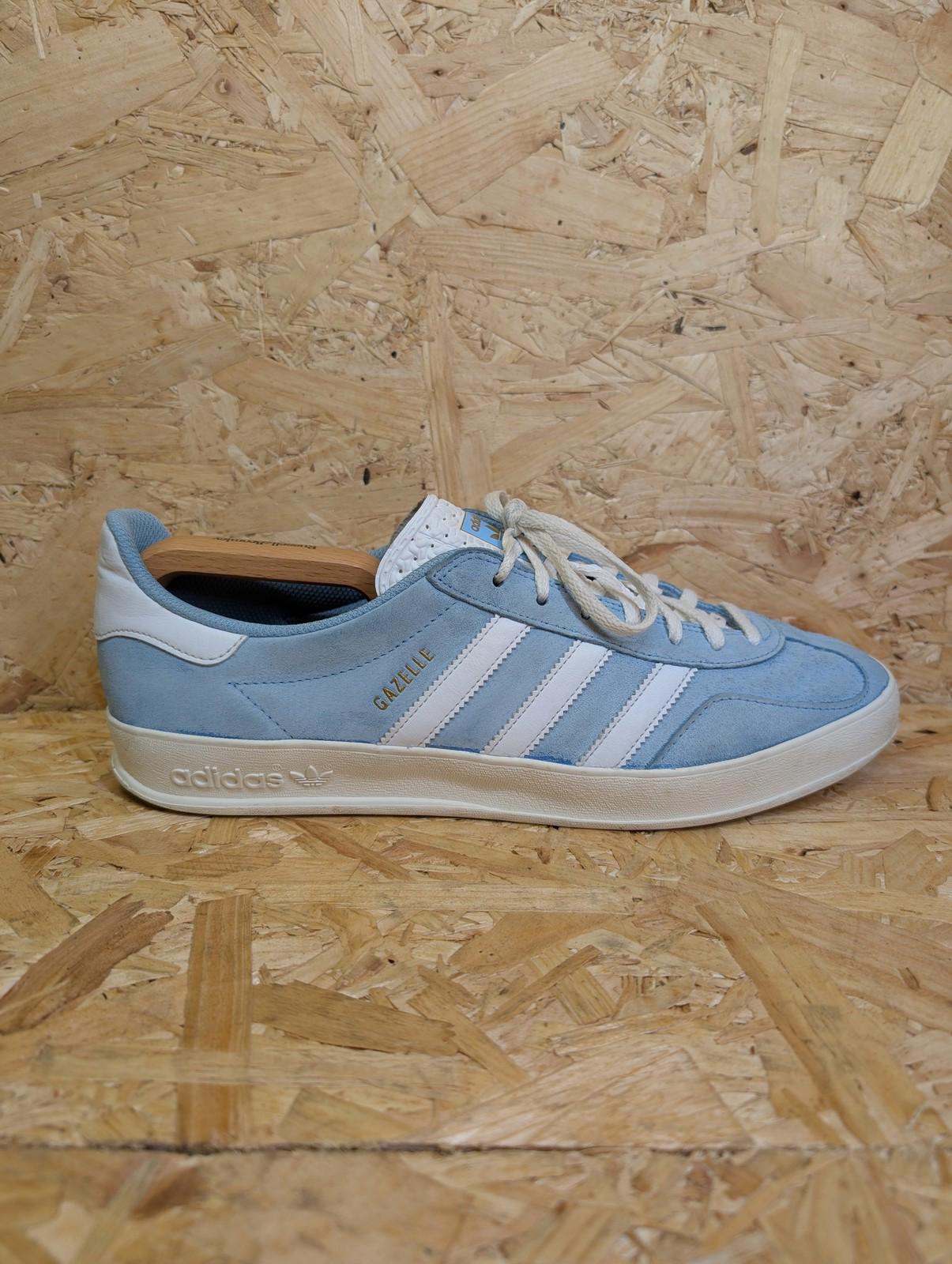 Adidas Gazelle Trainers UK 11 Mens Y2K Sky Blue Suede Classic Casual Lace Up