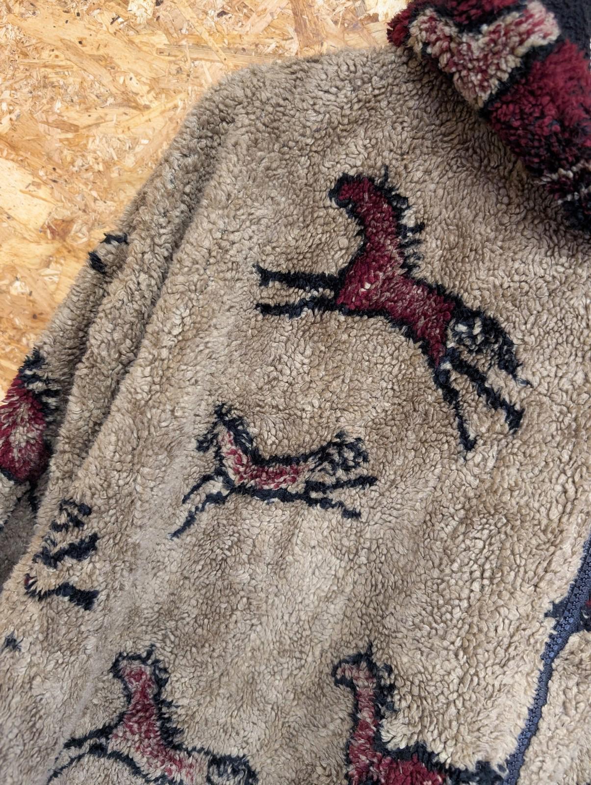 Mazmania Fleece Hoodie Medium 12-14 Women Jacket Vintage Horse Pattern USA Made