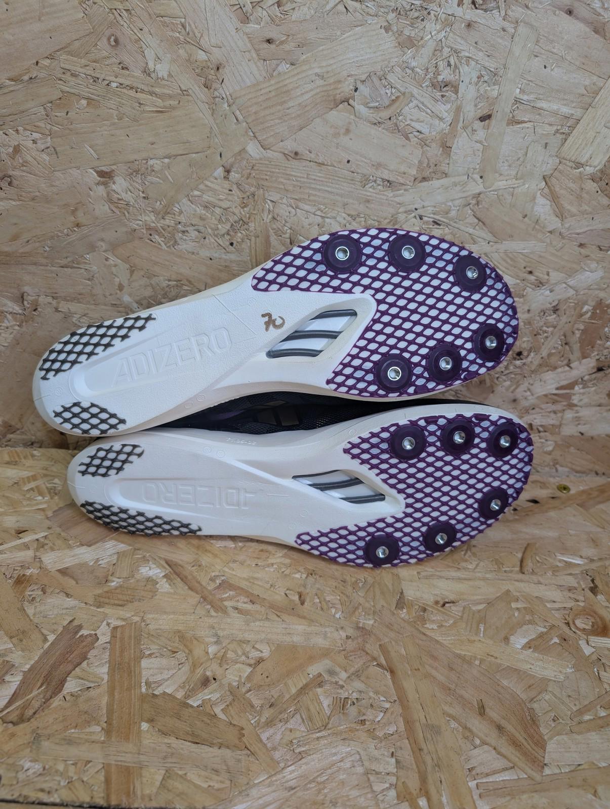 Adidas Adizero Avanti Mens Trainers UK 10.5 Black Gold Purple Running Spikes Marvel Black Panther