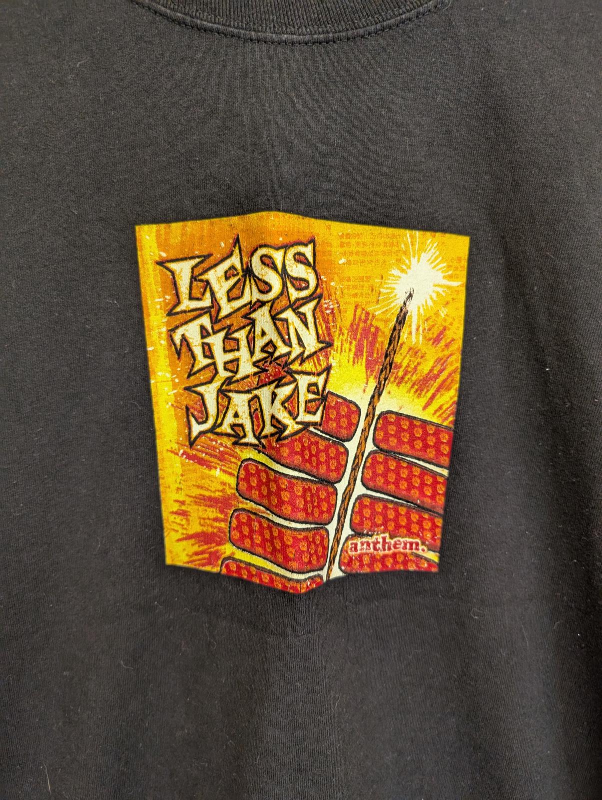 Less than Jake Anthem 2003 Vintage Y2K Band T-Shirt Black Hanes Heavy Large