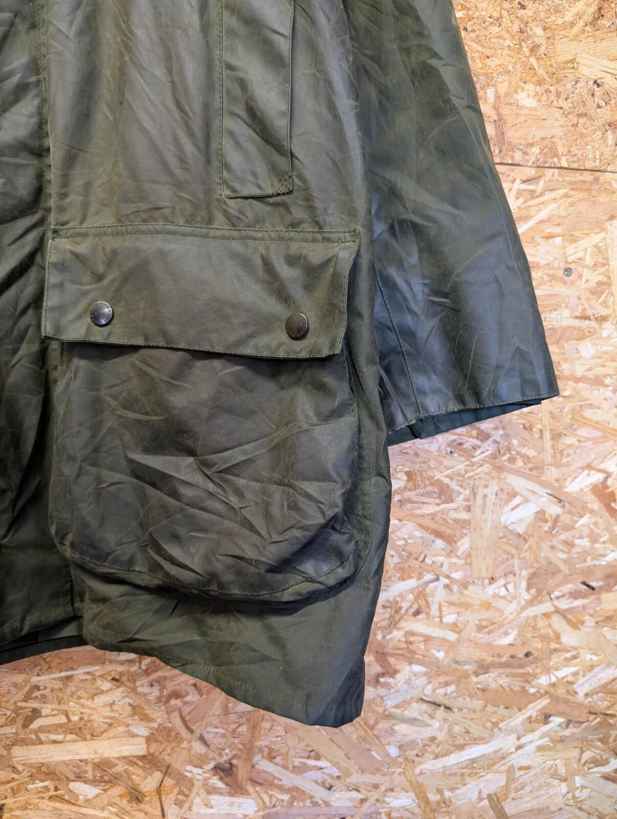 Vintage Barbour Northumbria A400 Waxed Jacket Mens XL C44 Olive Green Hooded 90s