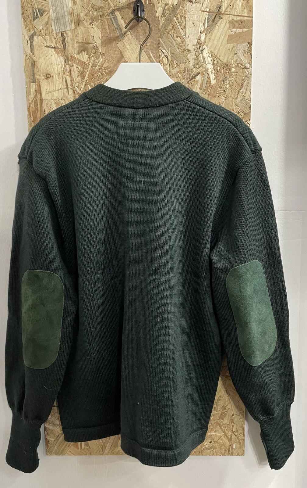 Filson Mens Size Medium Vintage Green Wool Leather Cardigan Style 713 USA Made