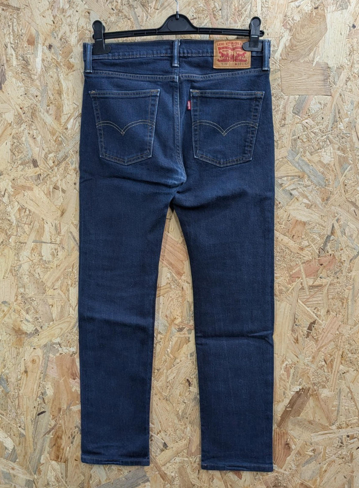 Levis 510 Skinny Jeans W30 L32 Men Navy Blue Stretch Premium Red Tab Zip Fly