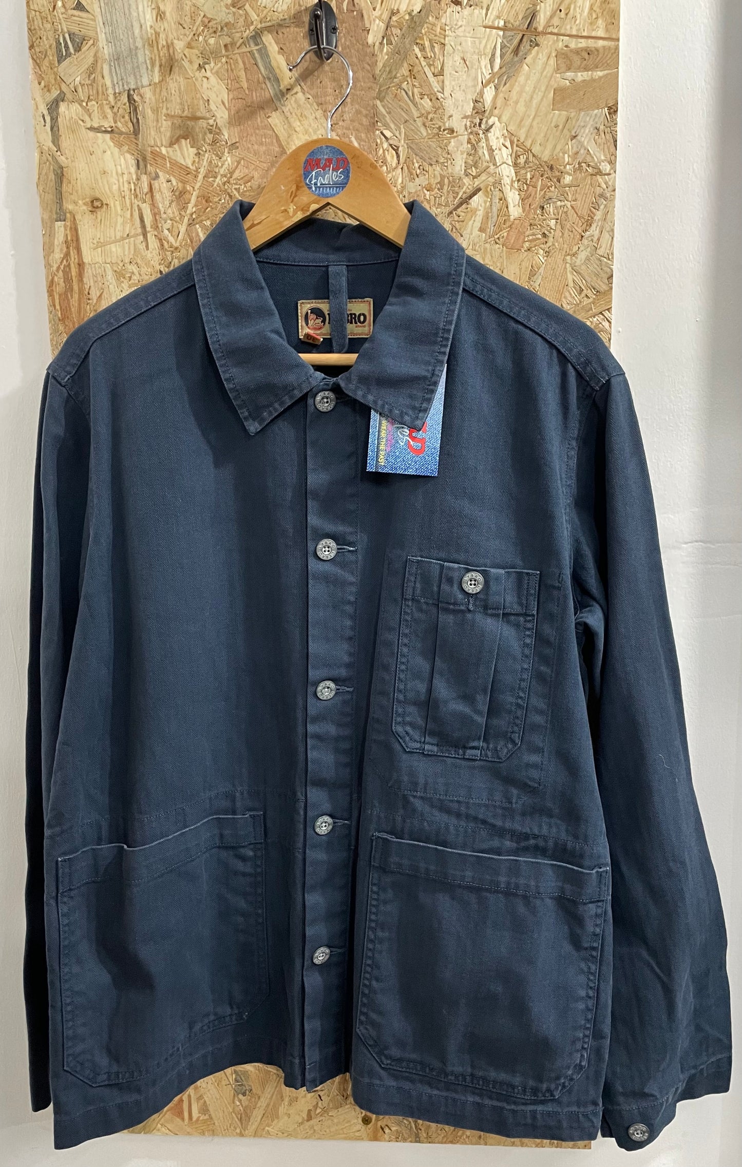 Lybro Nigel Cabourn Chore Jacket Canvas Type Navy Blue Work Wear Cotton Large