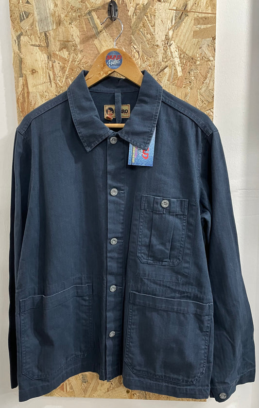 Lybro Nigel Cabourn Chore Jacket Canvas Type Navy Blue Work Wear Cotton Large