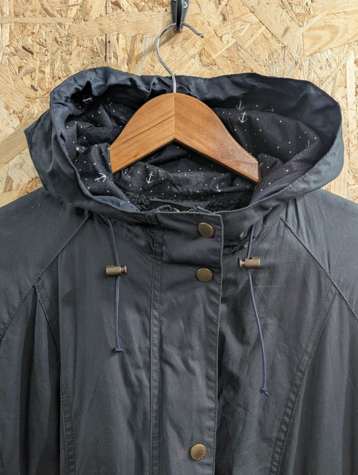Barbour Retail Beadnell Parka Jacket Womens UK16 Black Fleece Lined Waterproof