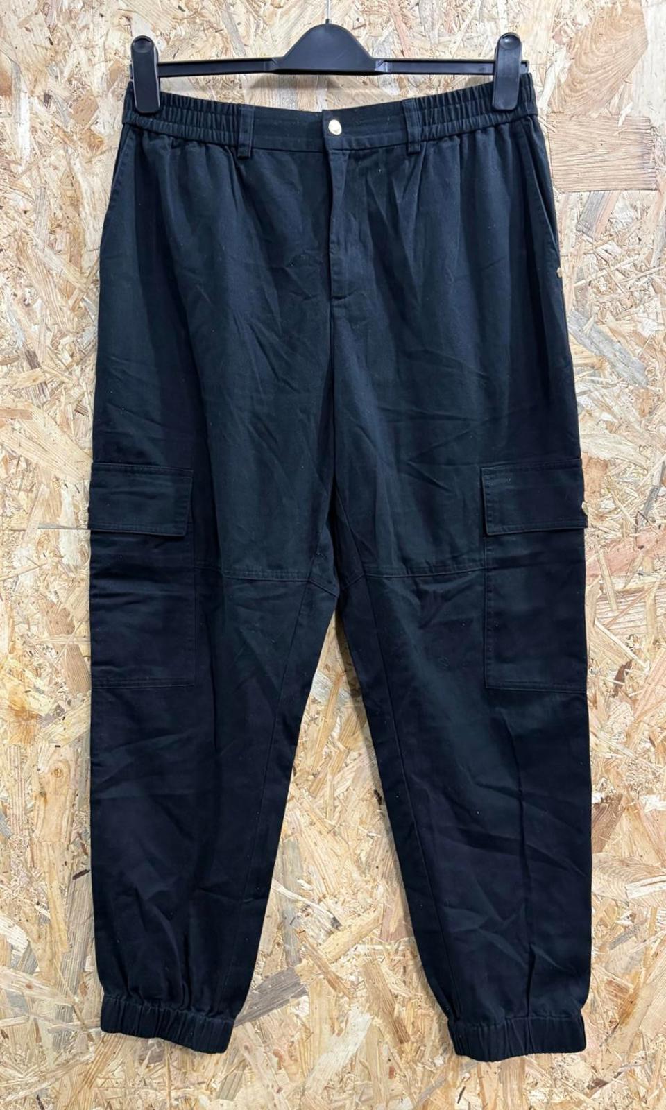 Barbour International Cargo Trousers Womens Size 14 W32 L29 Black Cuffed Joggers