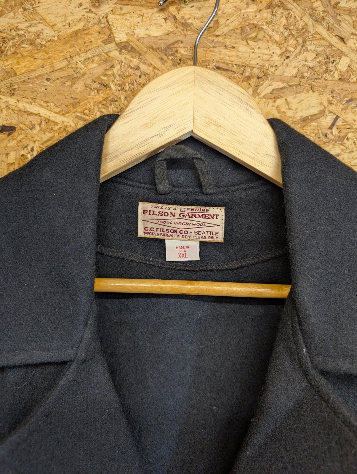 Filson Western Vest 2XL Men Wool Waistcoat Mackinaw Button Up Navy Blue Collared