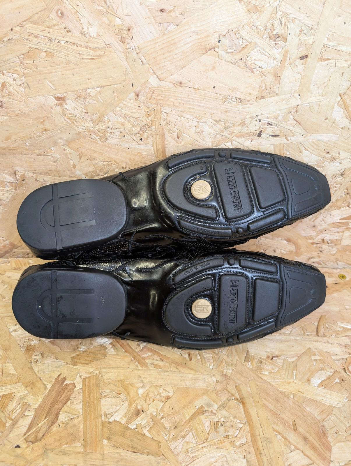 Mario Bruni Loafer Slip-On Mens UK 10 Embroidered Black Driving Shoes