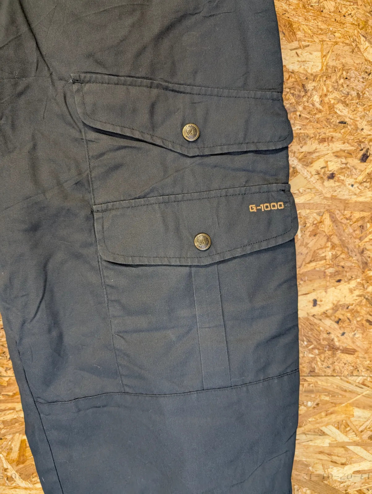 Fjallraven G1000 Cargo Trousers Men W36 L30 Black Grey Cotton Relaxed Fit Hiking