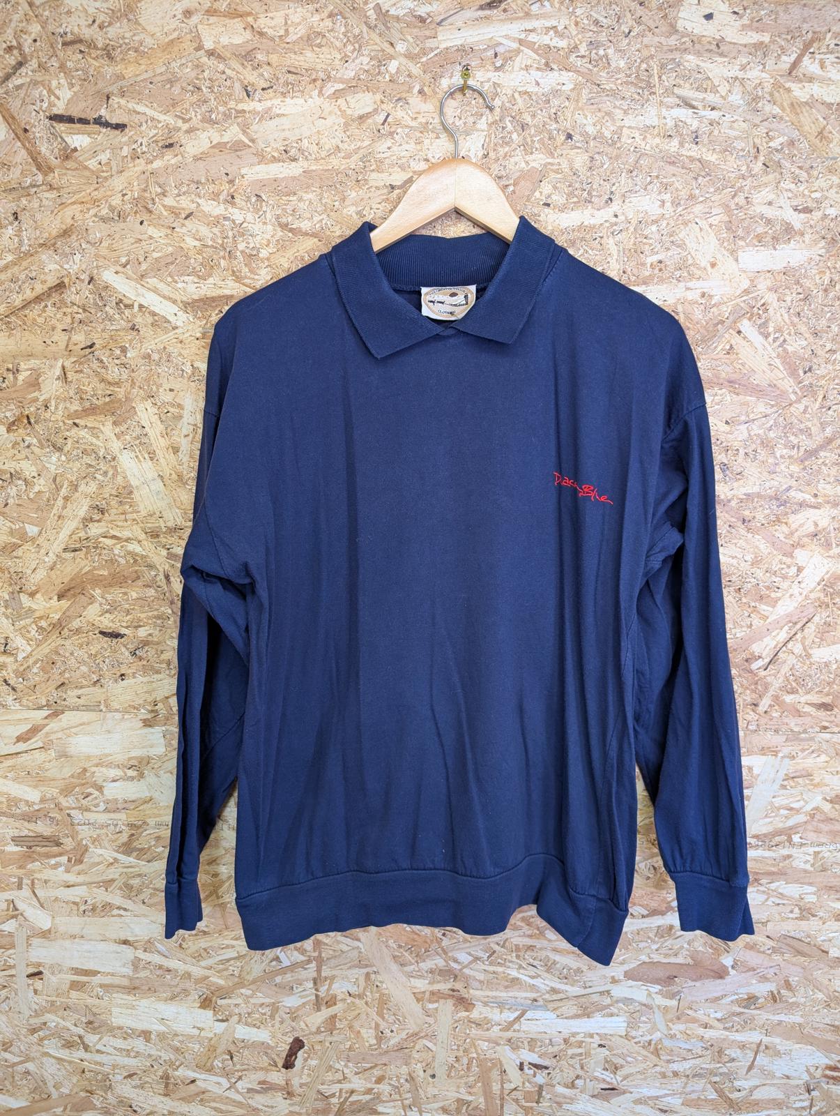 Deacon Medium Blue Polo T-Shirt Band Tour Staff Navy Blue Vintage 90s