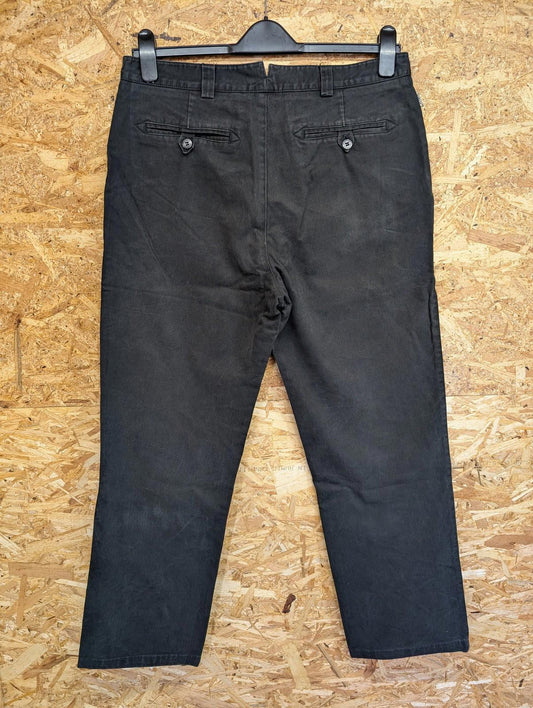 Burberry Trousers UK 14 W32 L29 London Womens Cotton Blend Black Baggy Fit Chino