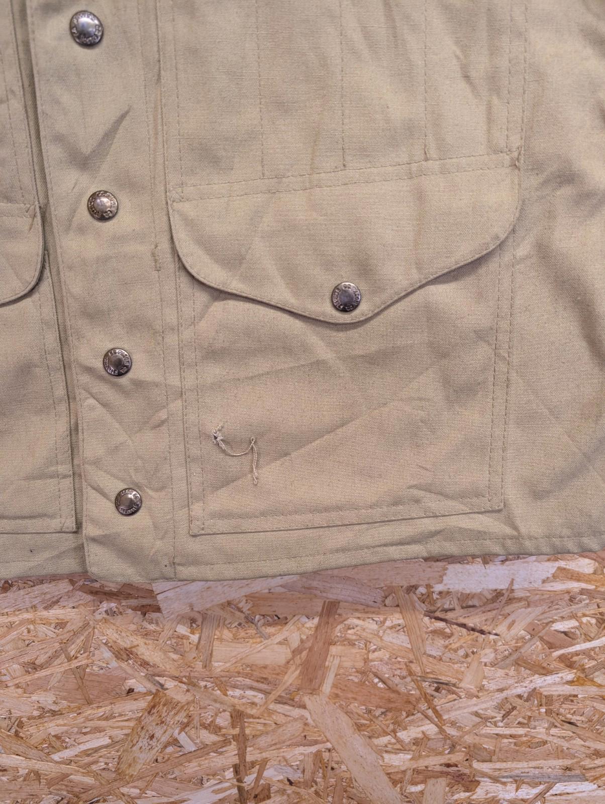 Filson Dry Cloth Vest 40 Medium Gilet Beige Made USA Canvas Sleeveless Tin Cloth