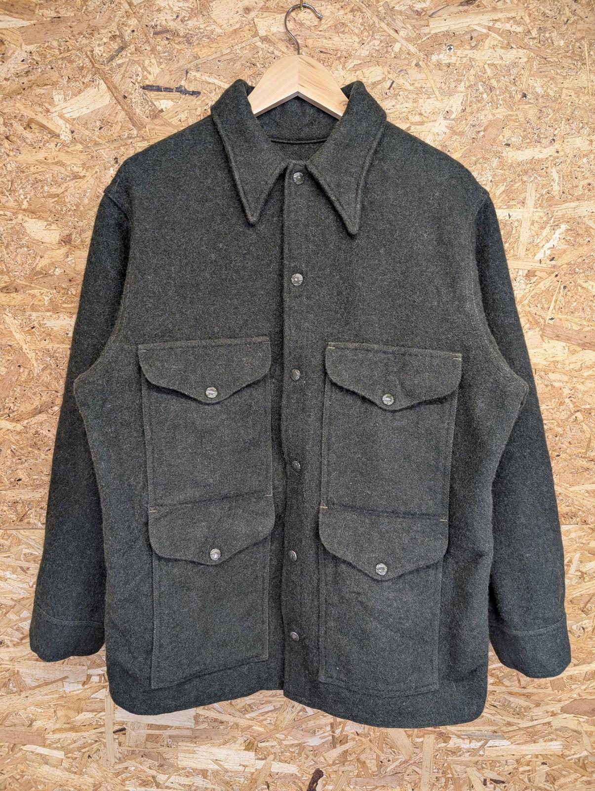 Filson Mackinaw Wool Cruiser Jacket Medium Men Vintage Forest Green Made USA