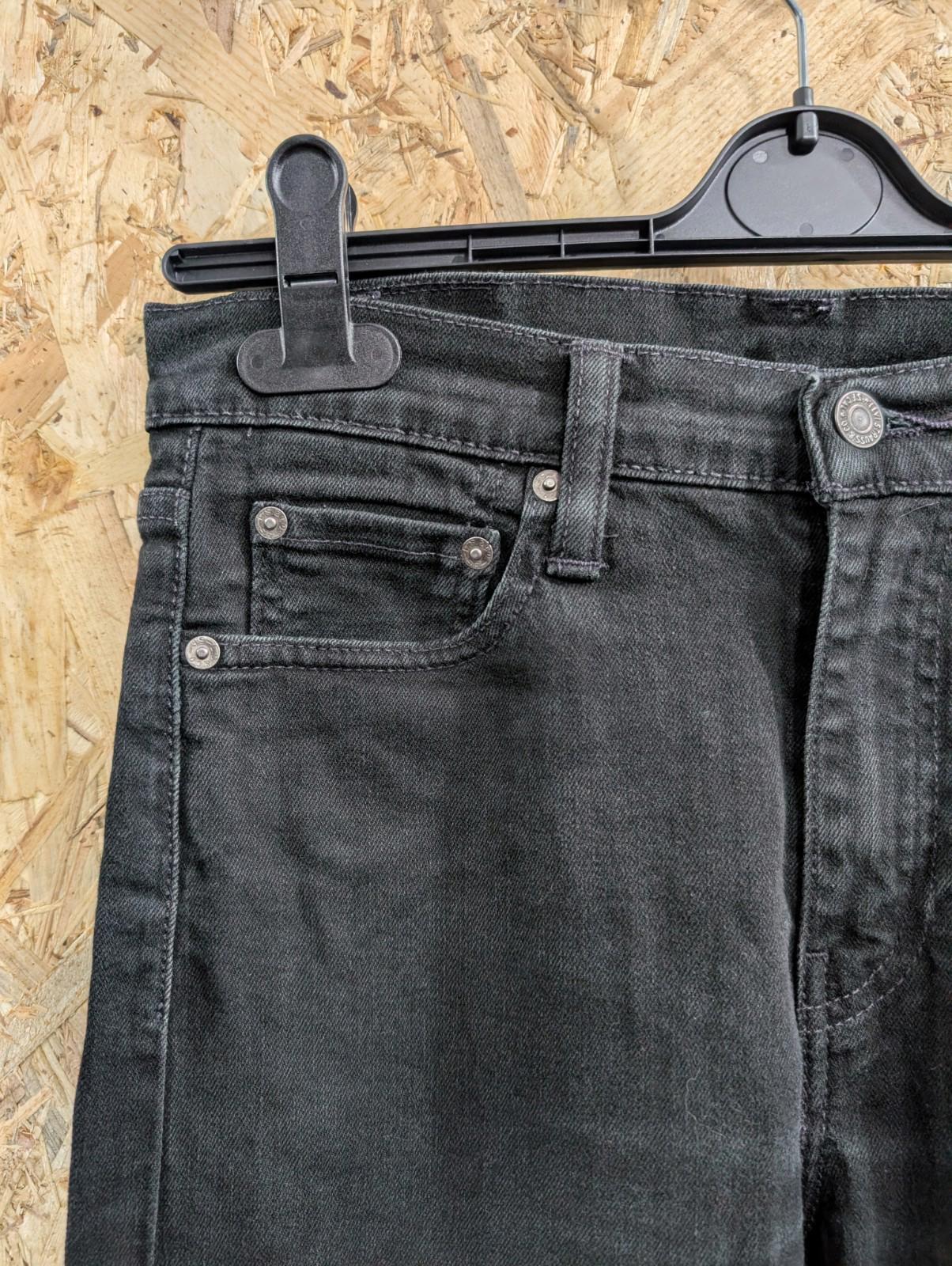 Levis 510 Skinny Jeans W30 L30 Men Black Rock Goth Stretch Zip Fly Red Tab