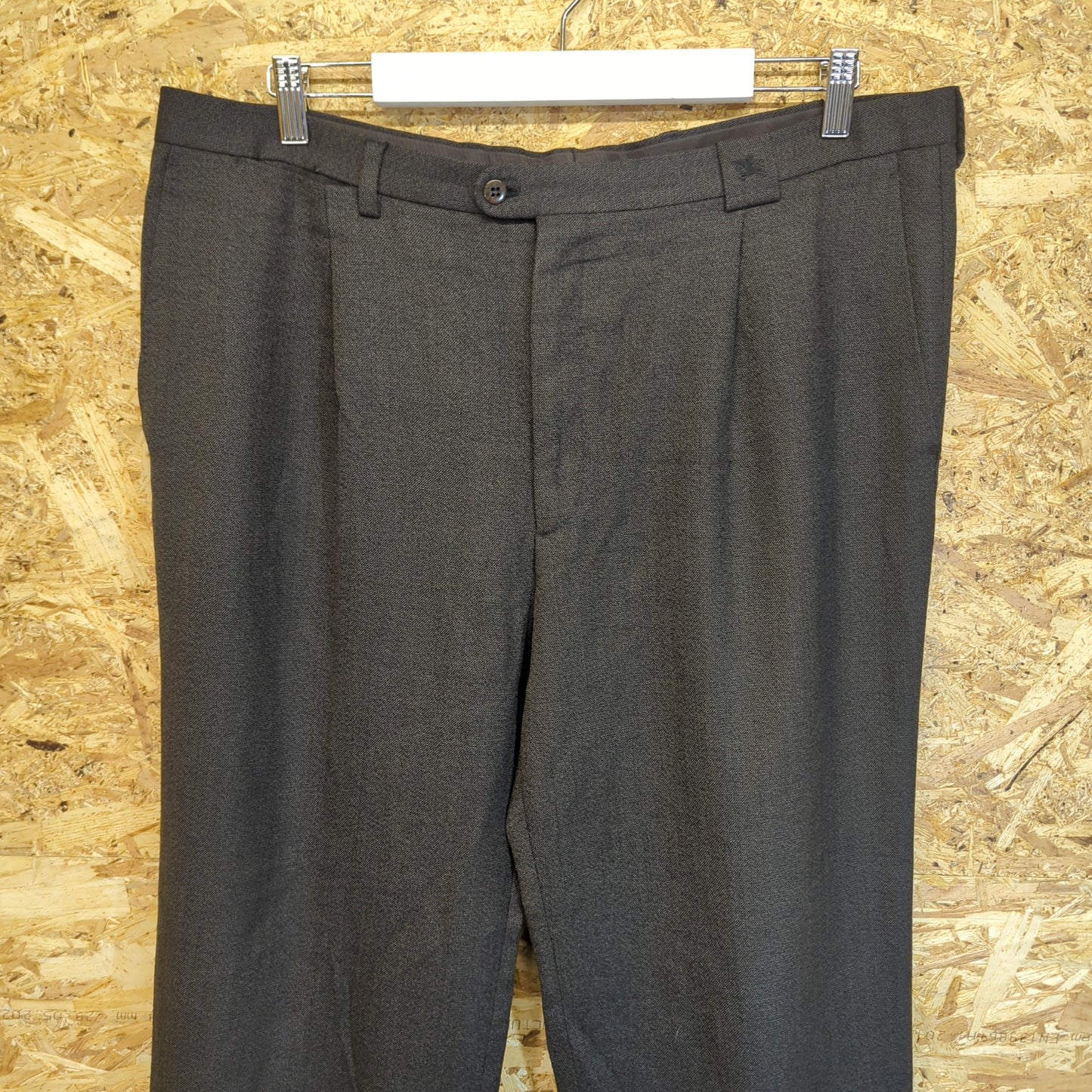 Burberry Galan Sevilla Trousers Grey Straight Leg Loose Fit Formal Pleat W38 L34