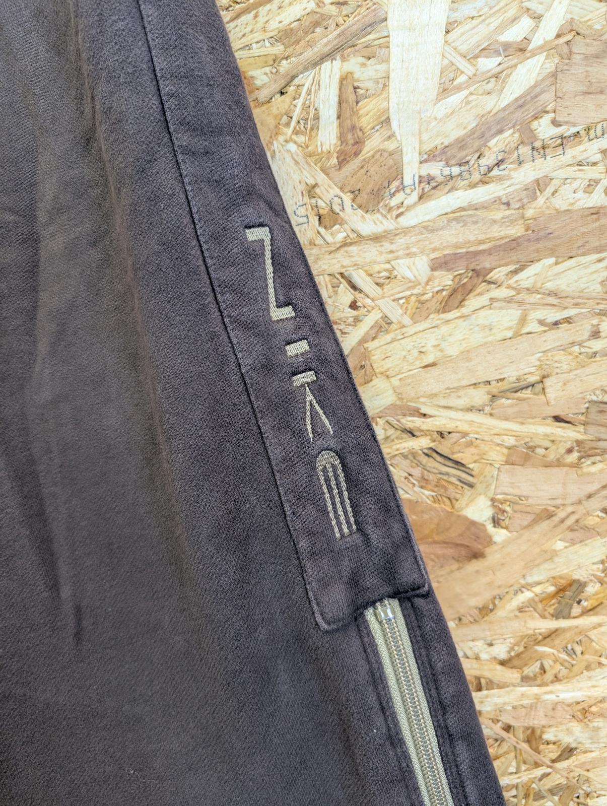 Nike Joggers Large Chocolate Brown Beige Vintage 90s Streetwear Zip Sides Y2K