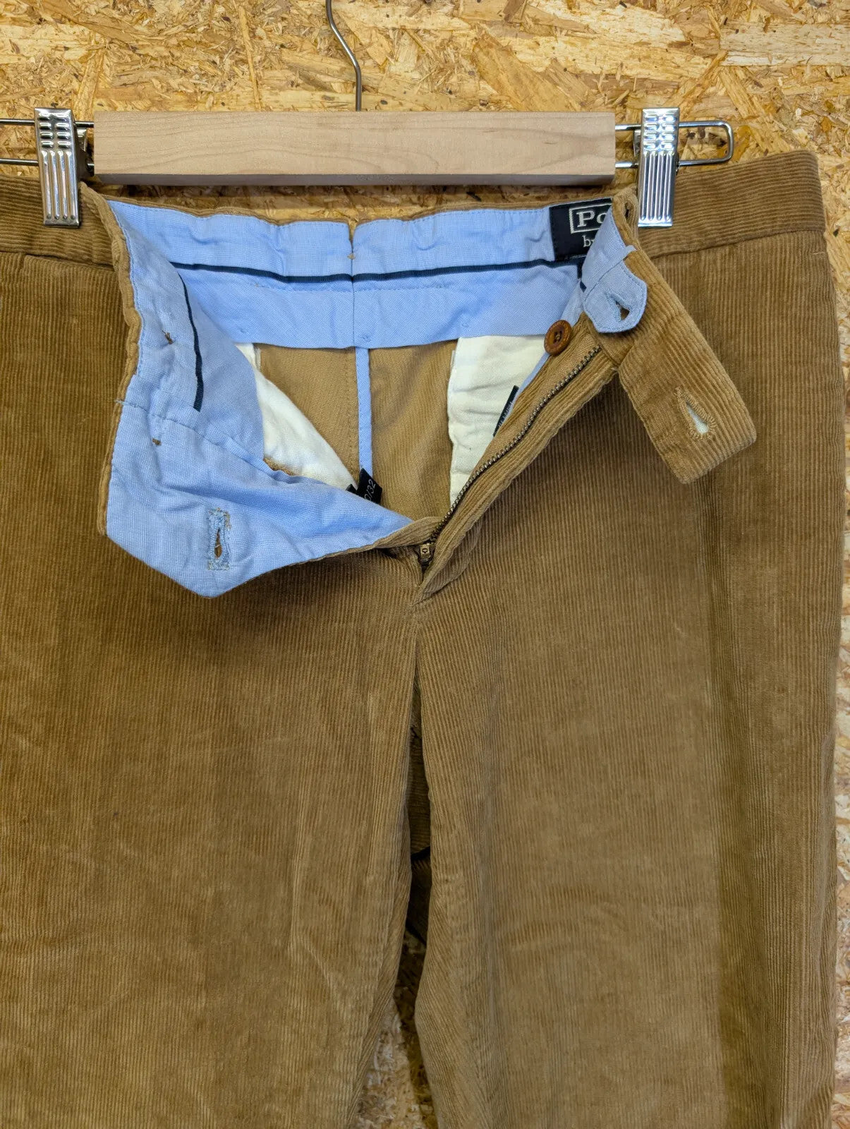 Ralph Lauren Corduroy Trousers Mens W30 L32 Brown Cotton Cords Preppy Fit