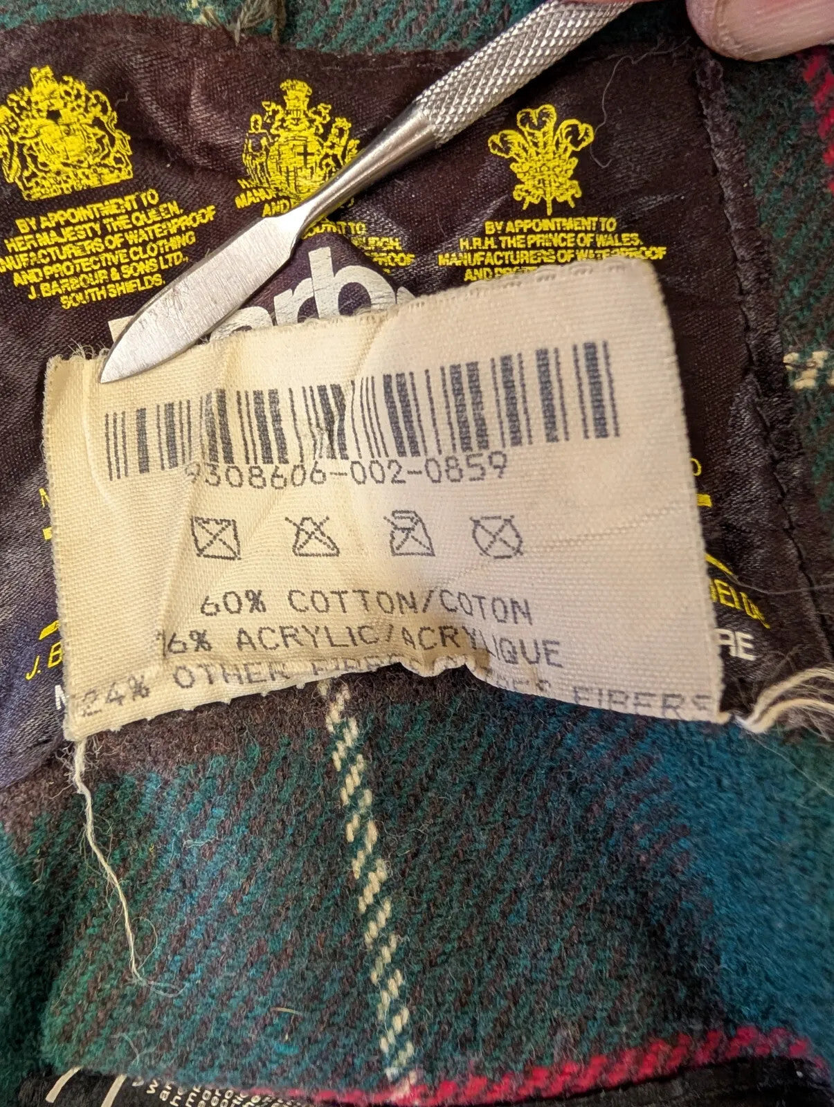 Vintage Barbour Northumbria A400 Wax Jacket C46 XXL Wool Lined Green Hooded 90s
