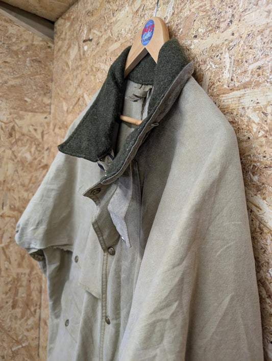 Filson Style Shelter 461n Waxed Packer Tin Cloth Jacket Green Coat Made USA 2XL