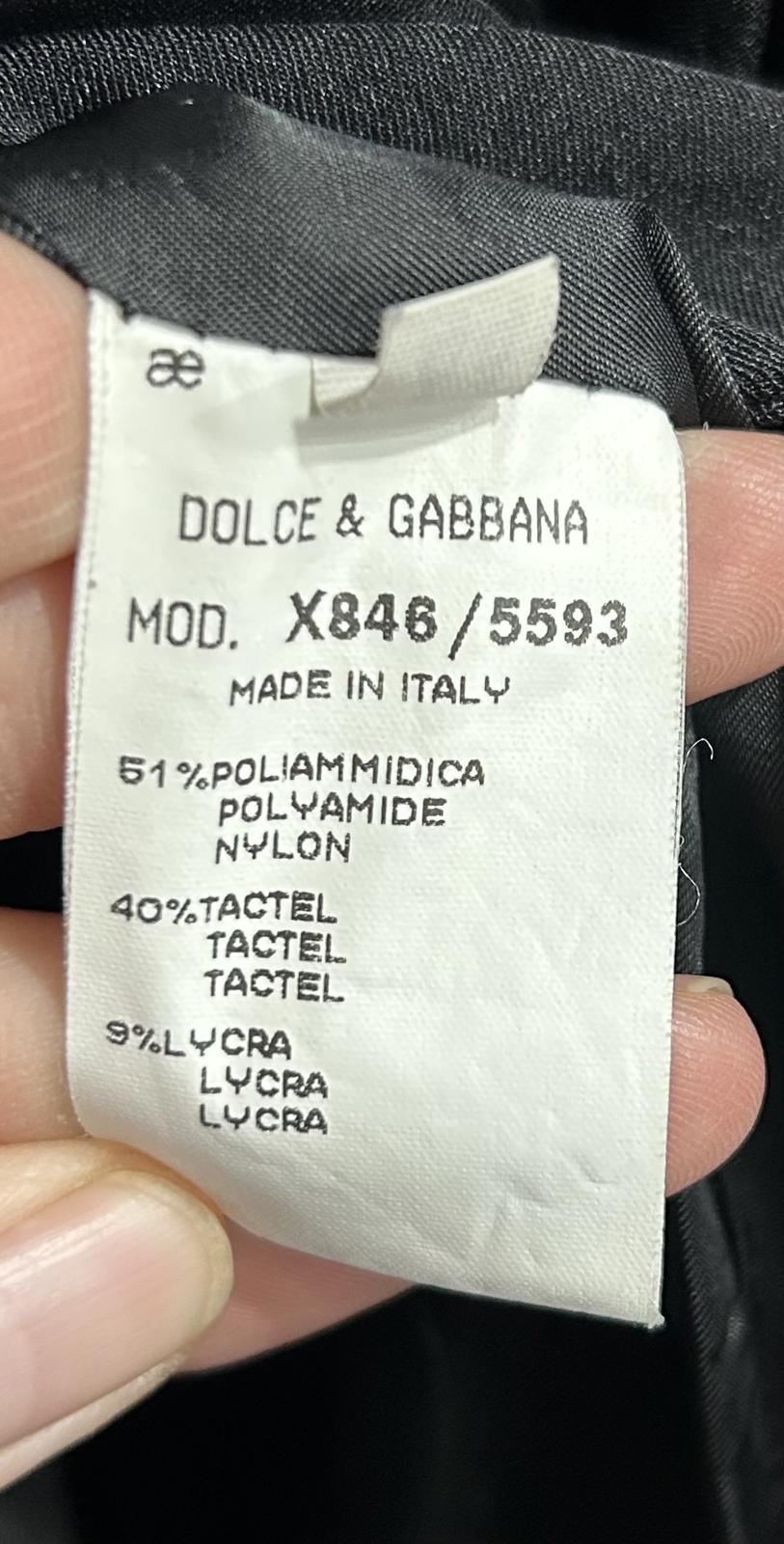 Dolce Gabbana Blazer Jacket Size 10-12 Designer Black Vintage Y2K Made Italy D&G