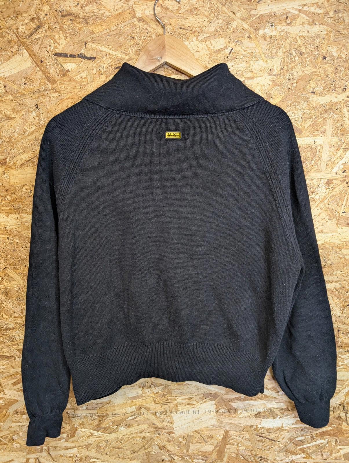 Barbour International Ballerio Jumper UK 8 Women Knit Black 1/4 Zip Cotton