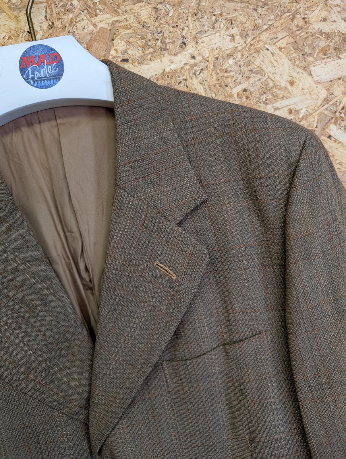 Burberry Size 40 Medium Blazer Jacket Wool Vintage 80s Brown Check