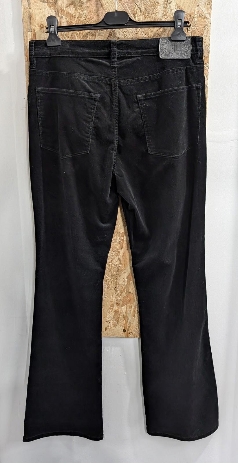 Ralph Lauren Trousers UK14 W32 L32 Women Black Jeans Company Bootcut Corduroy