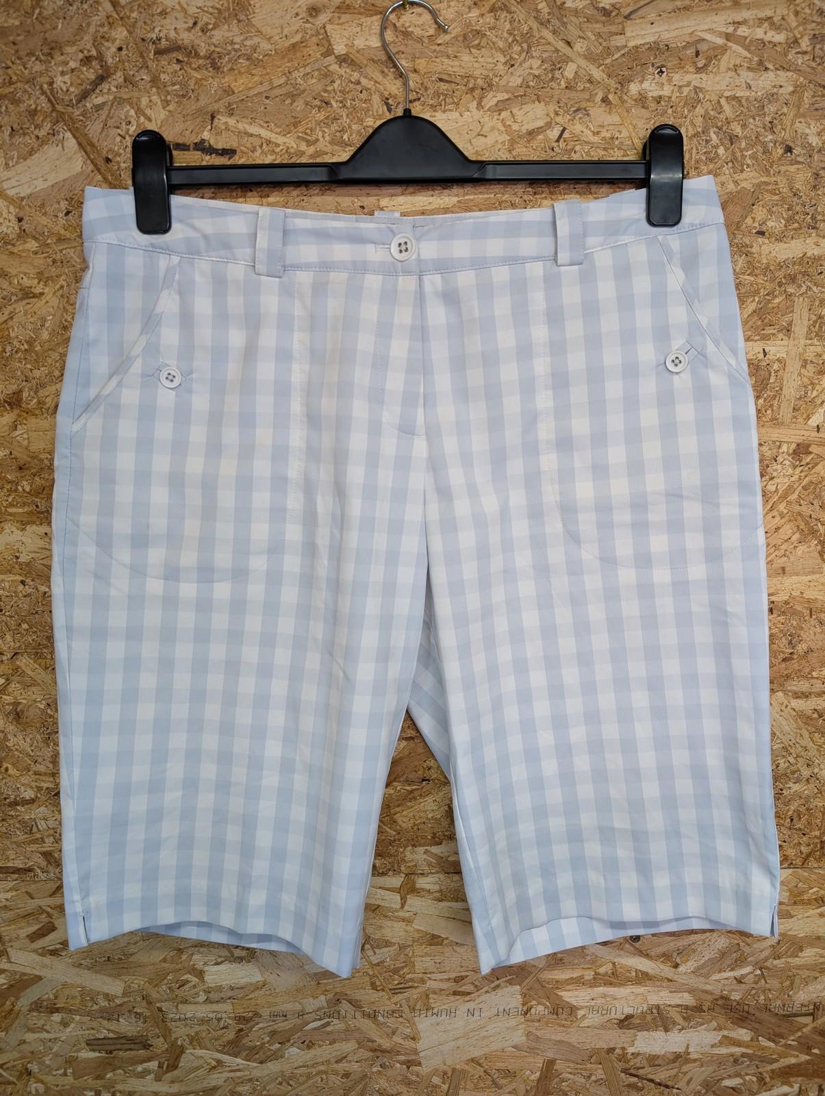Nike Golf Tour Performance Shorts Size UK 16 W34 Women Check Blue White Pockets