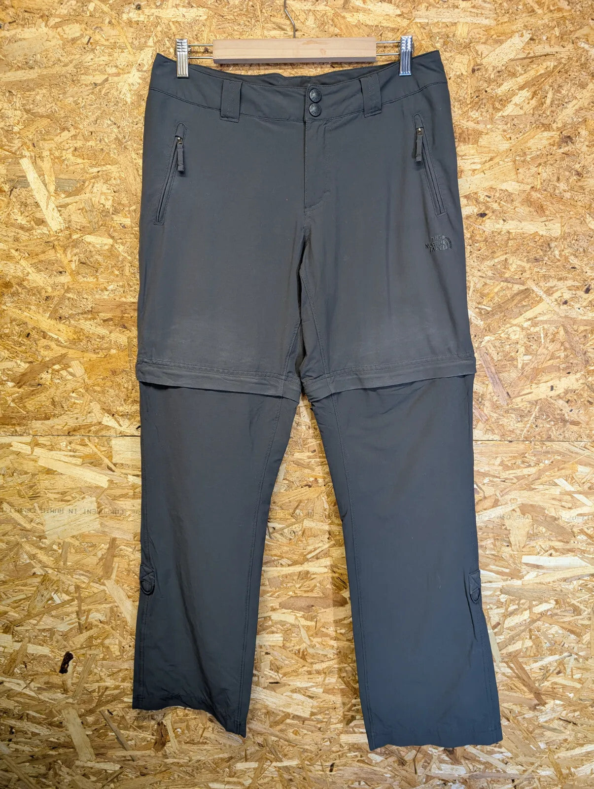 North Face Convertible Pant Women UK 10 W28 L32 Charcoal Zip Off Shorts Trousers