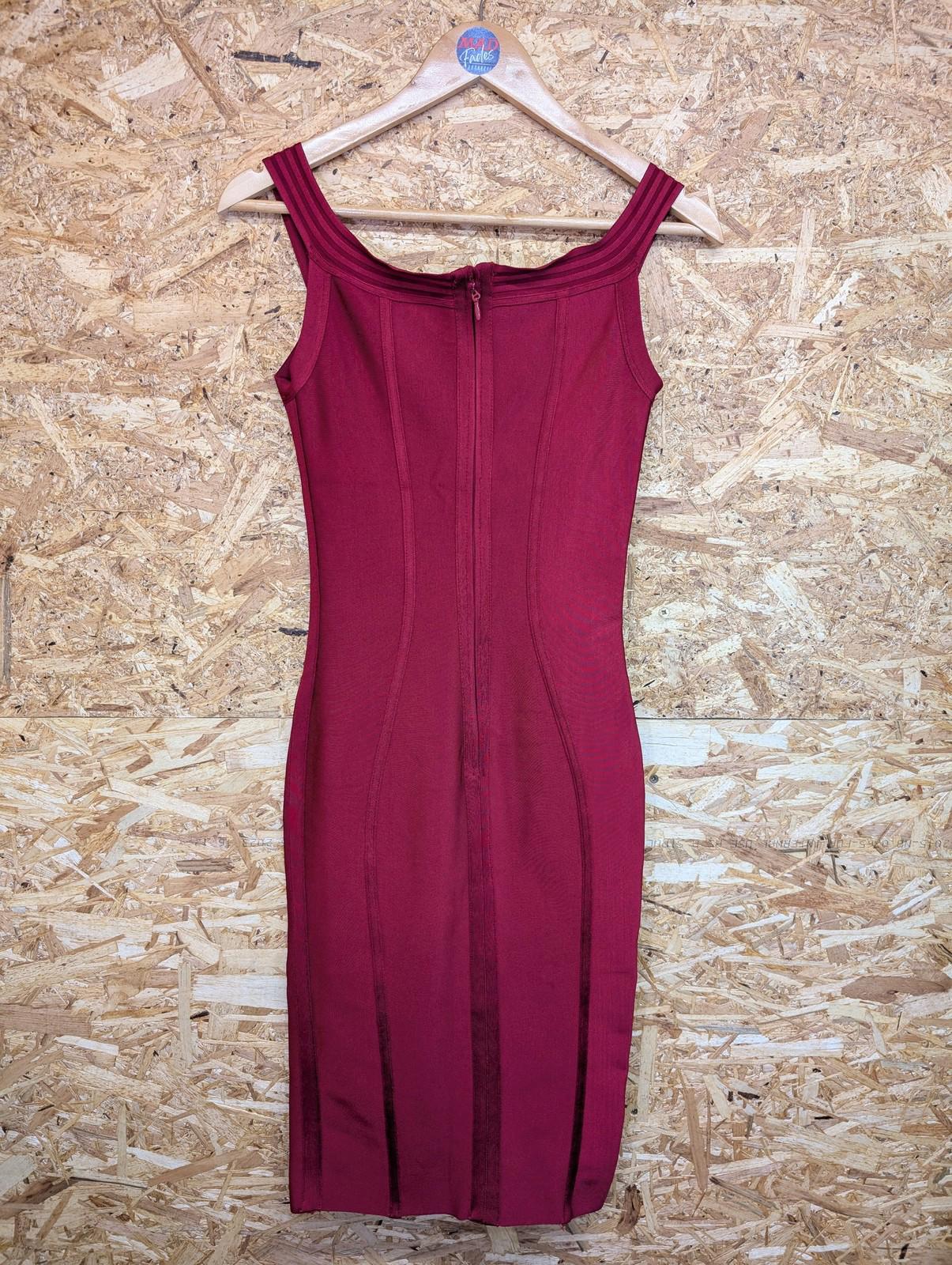 House of CB Bodycon Dress Women's S Strappy Burgundy Red Rayon Blend