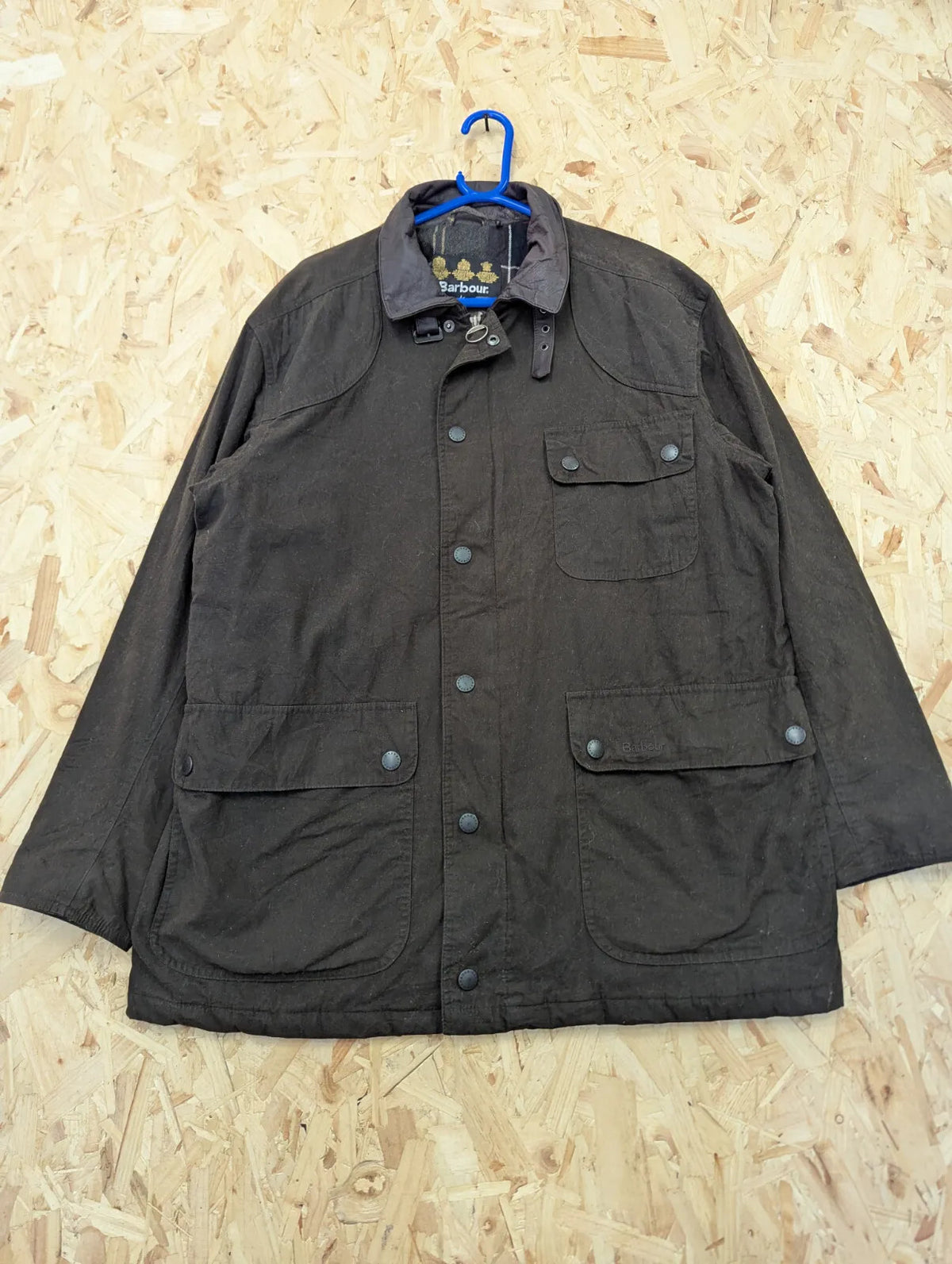 Barbour Rynie Wax Jacket Mens Medium Brown Tartan Waterproof Padded Insulated