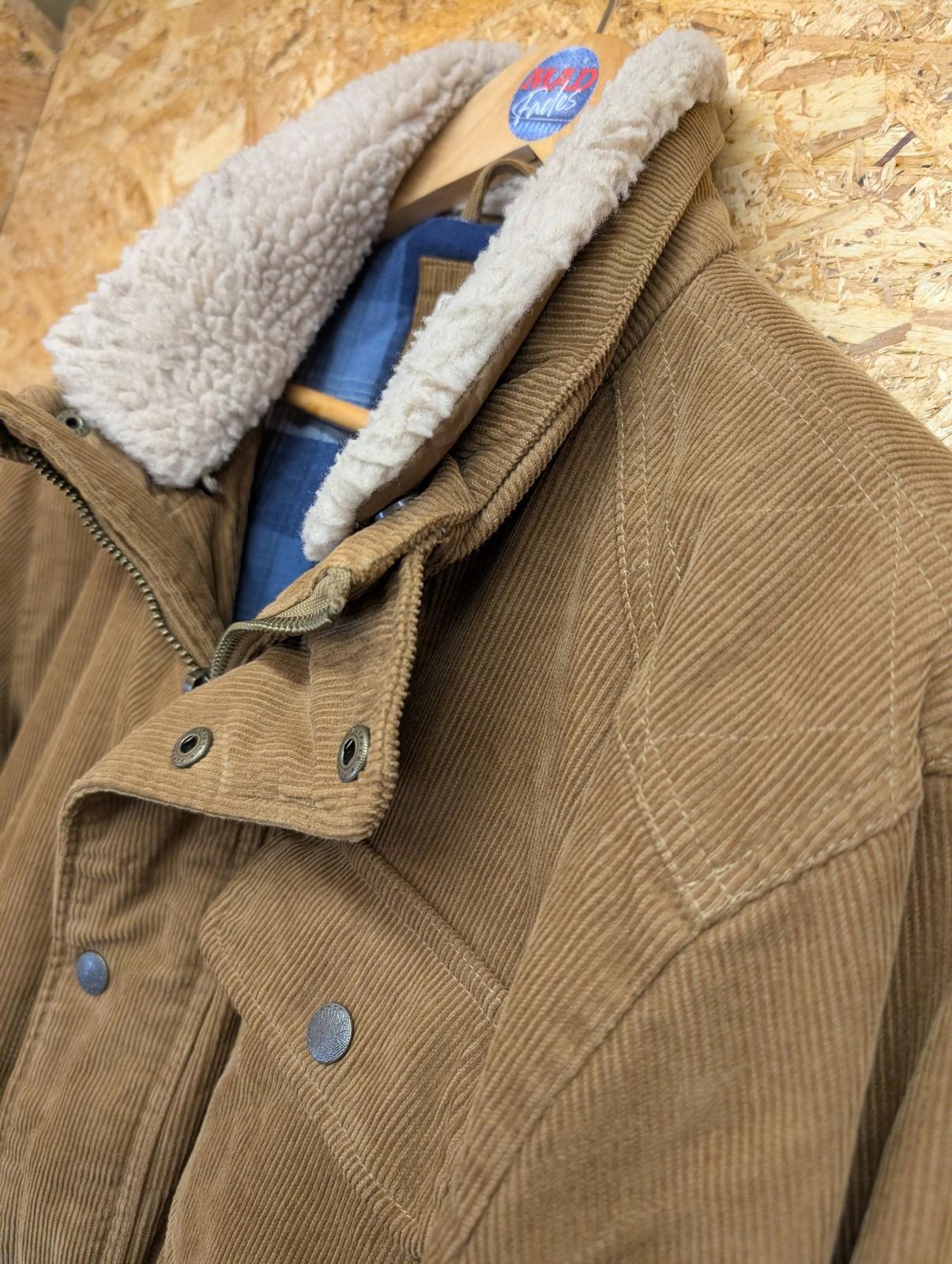 Fat Face Corduroy Jacket Large Men Sherpa Lined Brown Winter Warm Fleece Coat