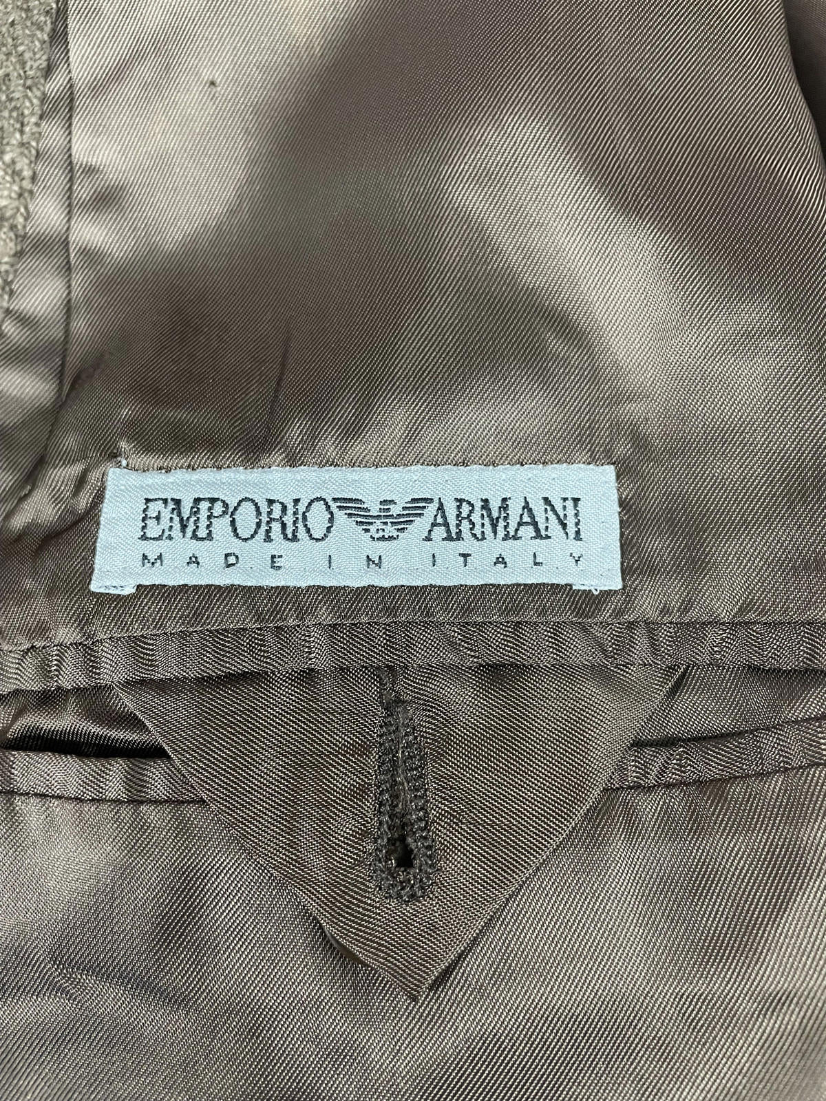 Emporio Armani Mens 2XL Smart Overcoat Jacket Brown 100% Wool Made In Italy