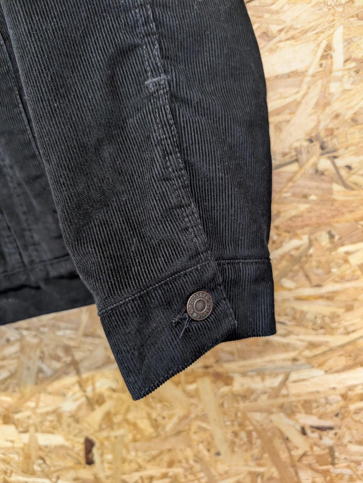 Levis Sherpa Trucker Jacket XL Men Corduroy Black Grey Fleece Lined Borg