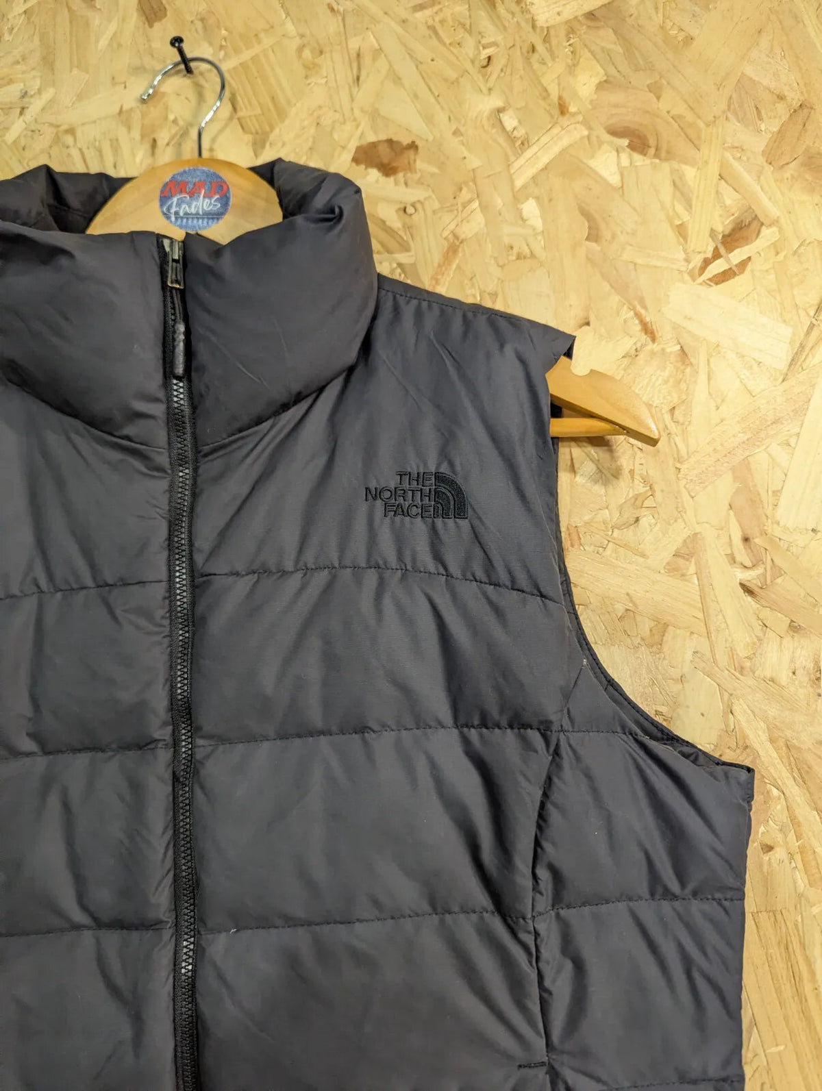 North Face Gilet Vest Womens Medium Black Nuptse 700 Fill Zip Puffer Bodywarmer