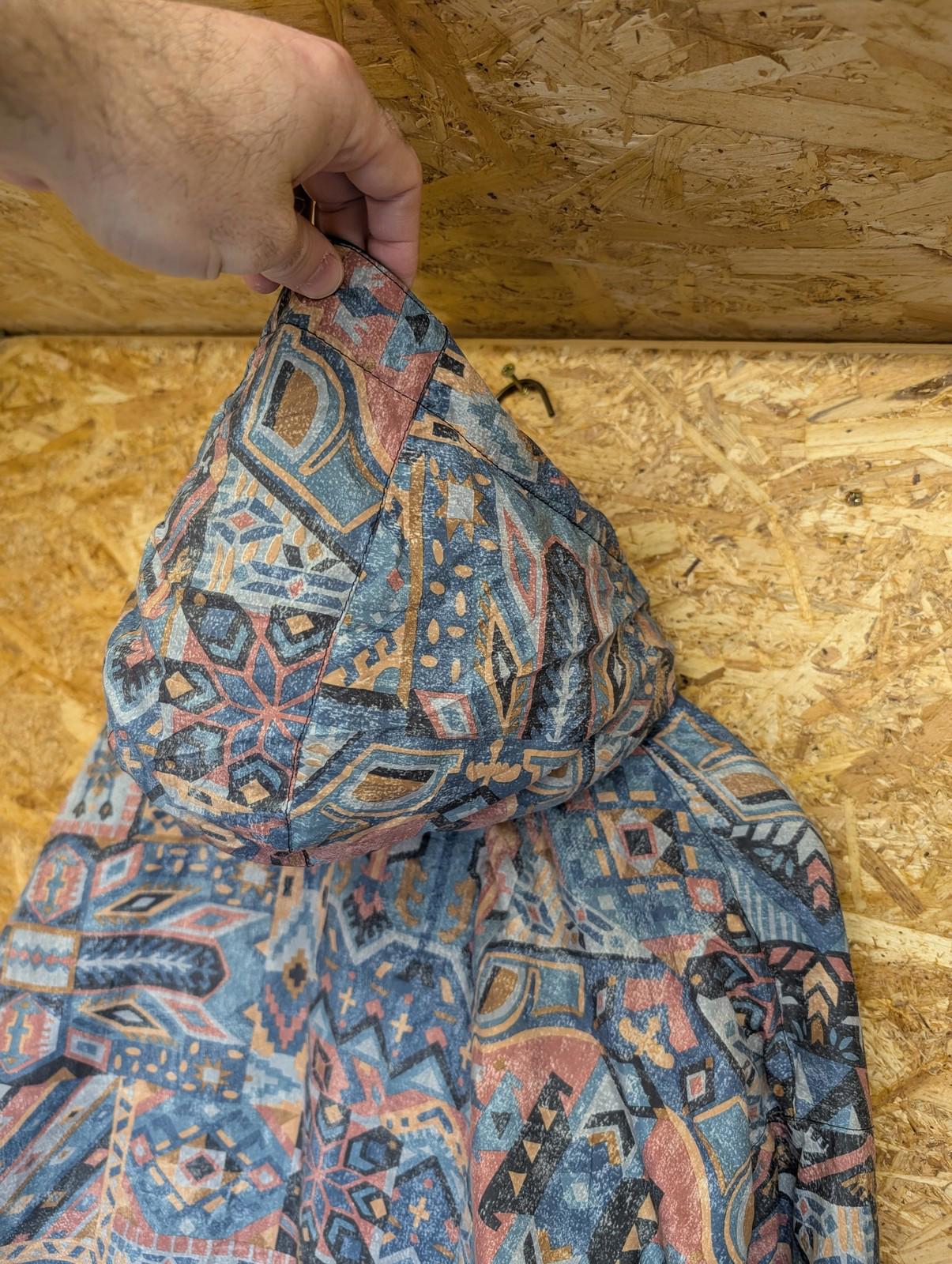 SNC Sport Neige Ski Jacket Small Men Geometric Aztec Hoodie Vintage 90s