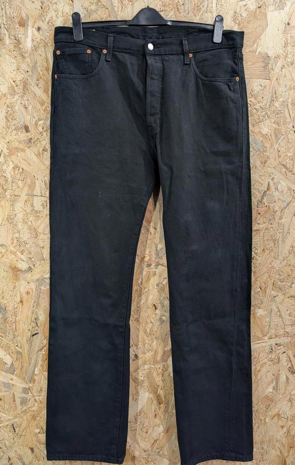 Levis 501 Black Jeans W38 L34 Men Vintage Straight Leg Button Fly Premium Big-E