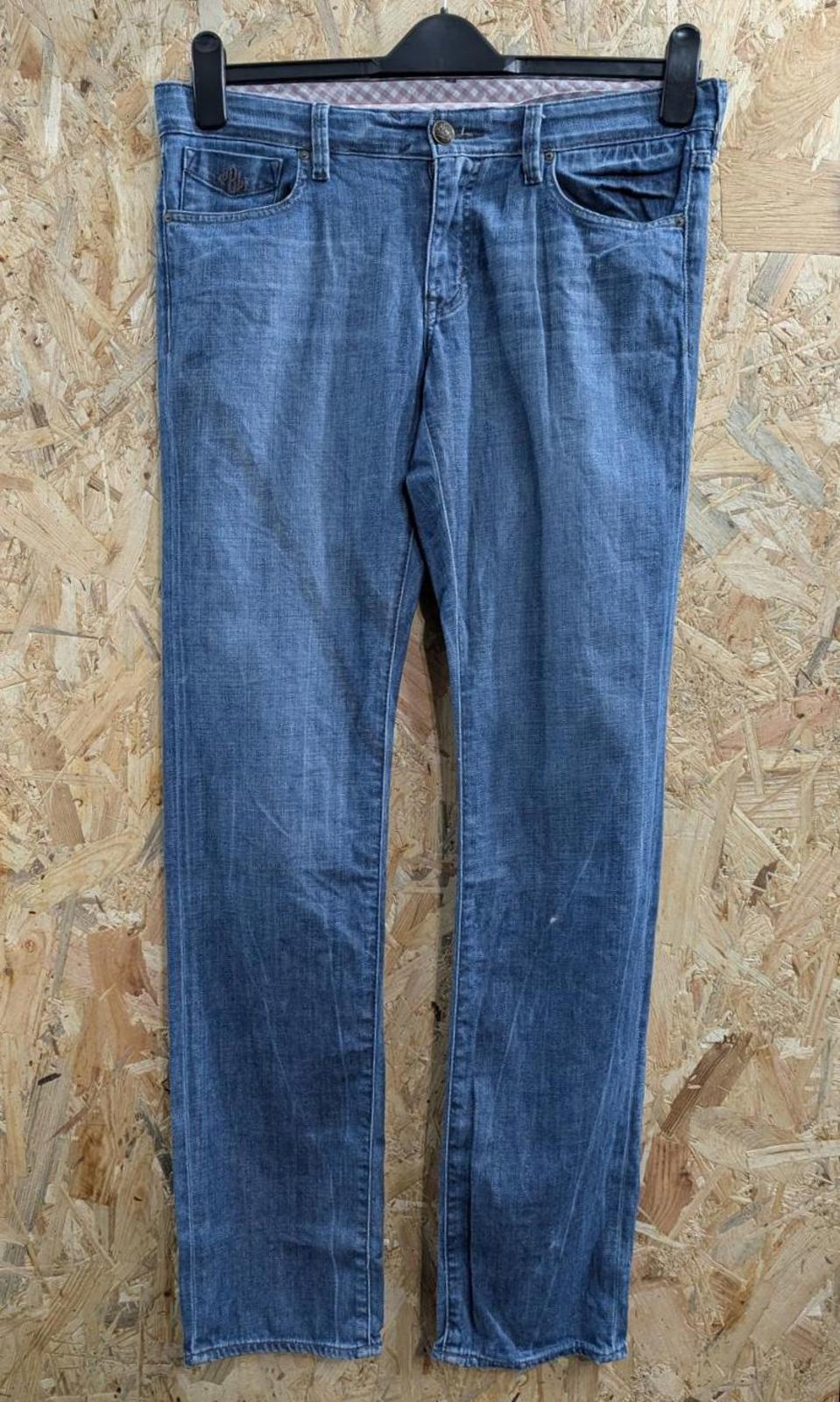 Ralph Lauren Jeans 12 W31 L34 Women Low Rise Regular Fit Mid Blue Denim Zip
