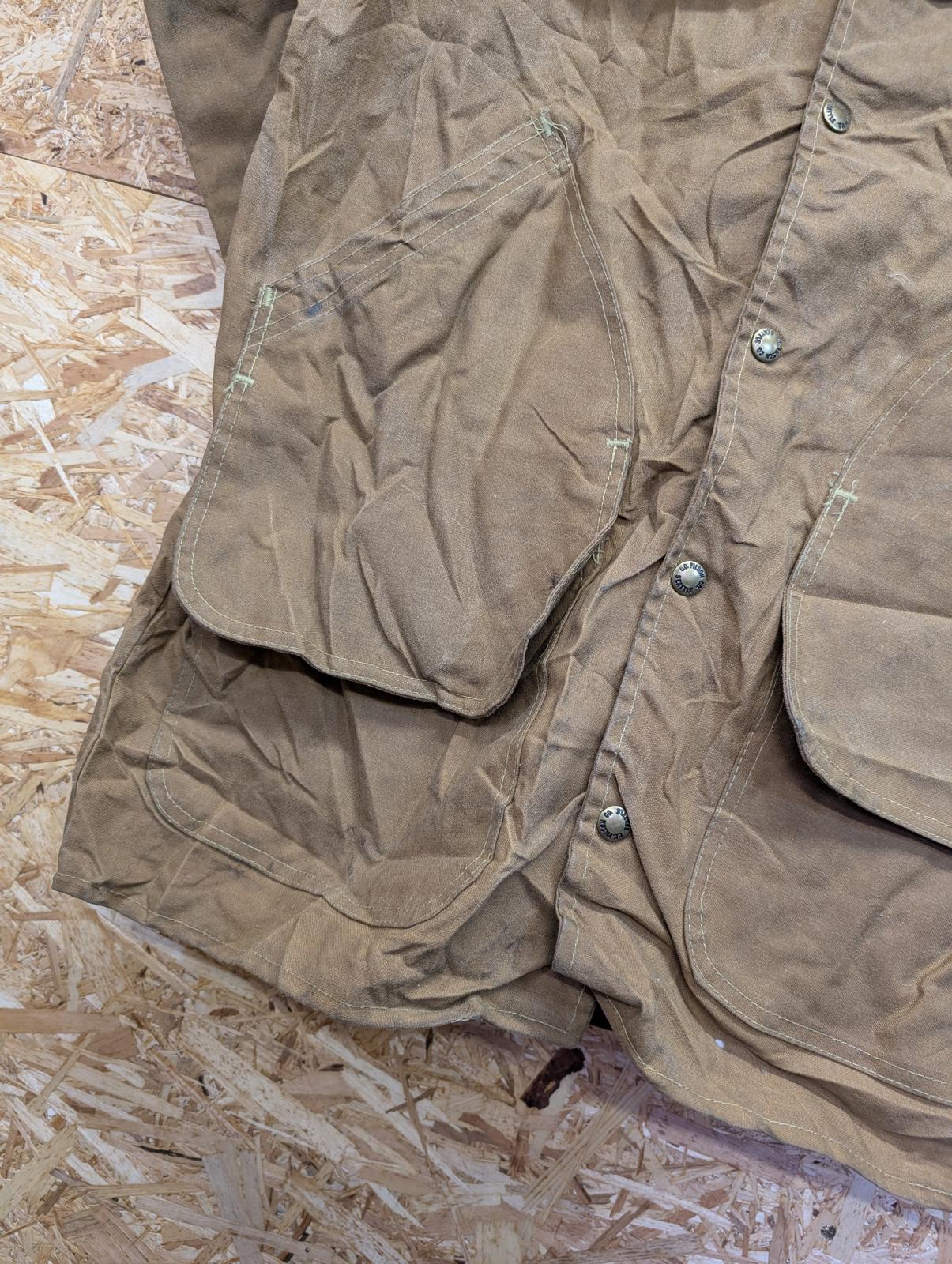 Filson Large Style 68 Tin Cloth Long Packer Coat Oil Finish Made In USA